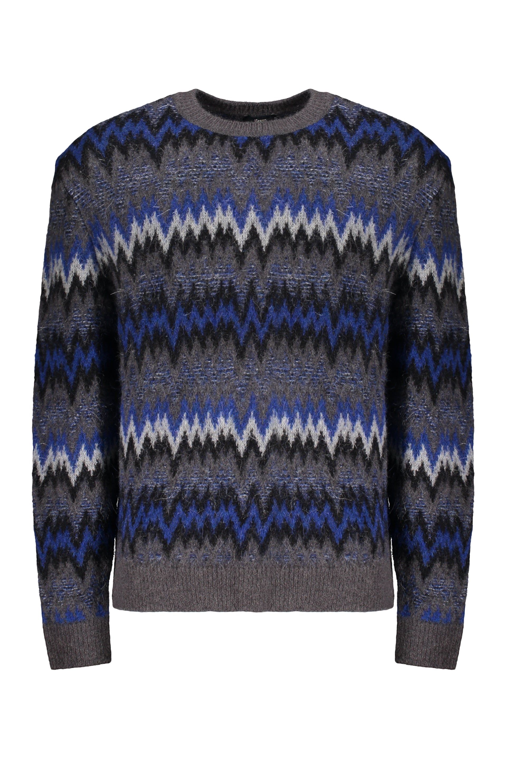 Striped multicolor dark blue sweater
