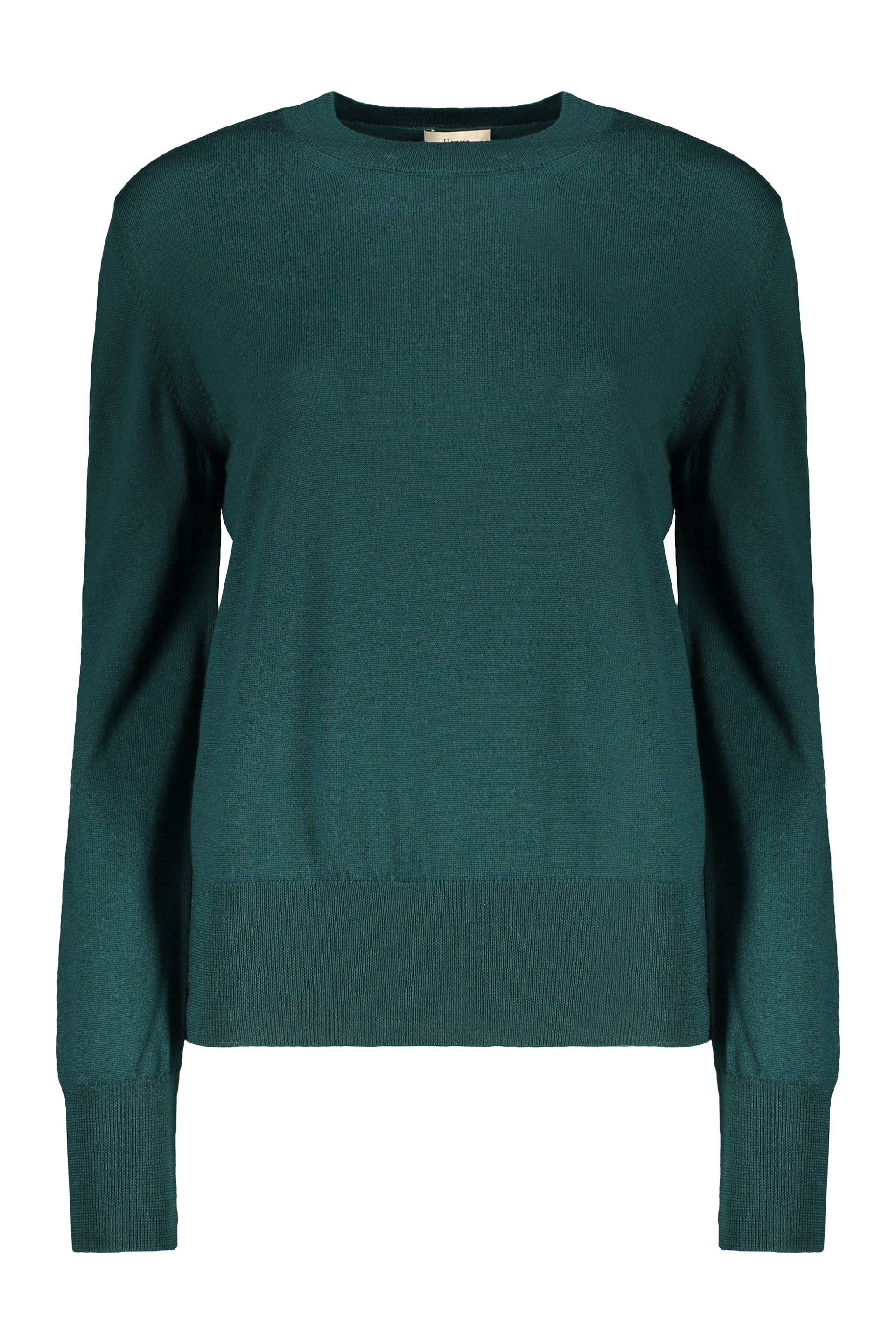 Elegant dark green sweater with long sleeves