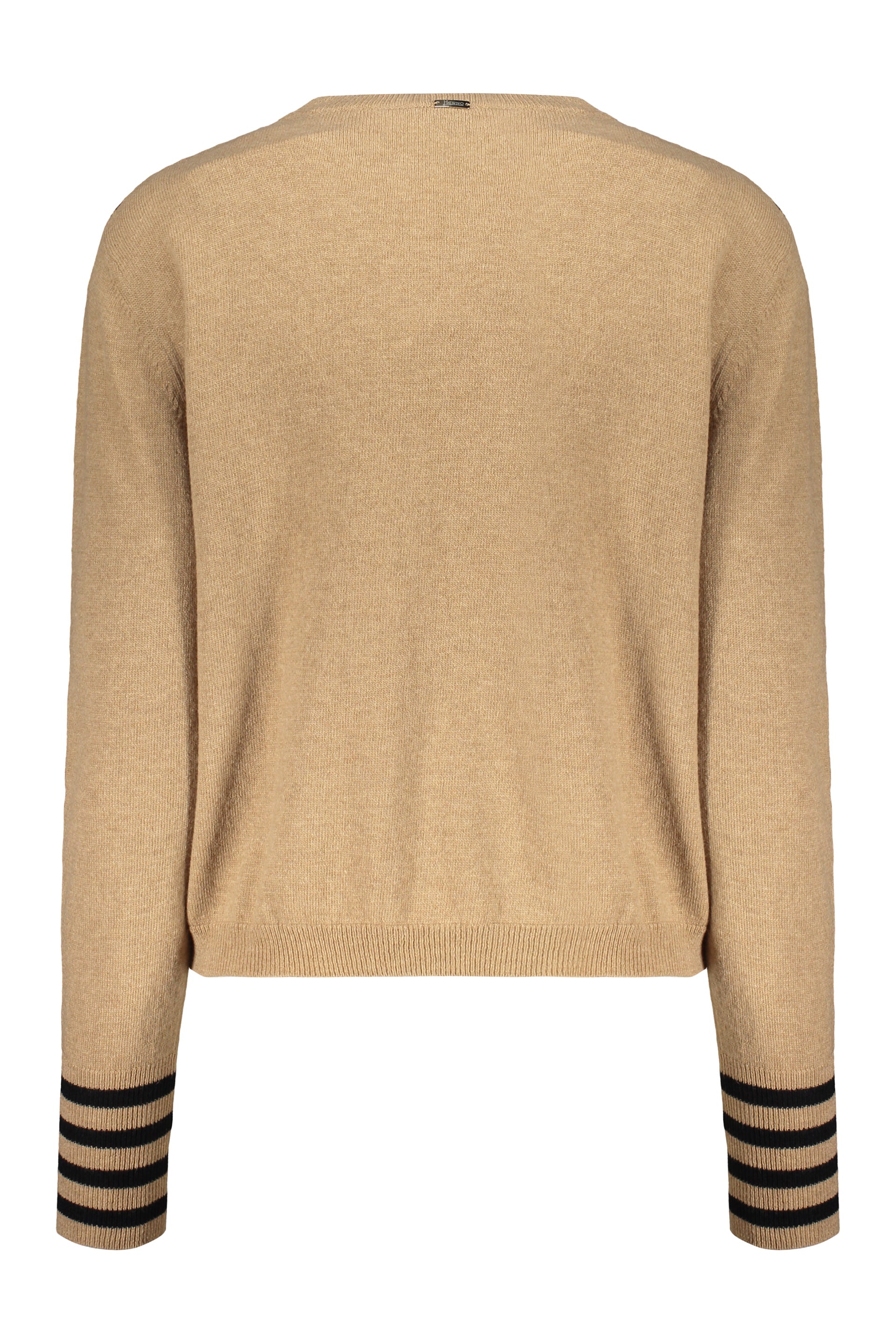 Crew neck sweater with puff sleeves