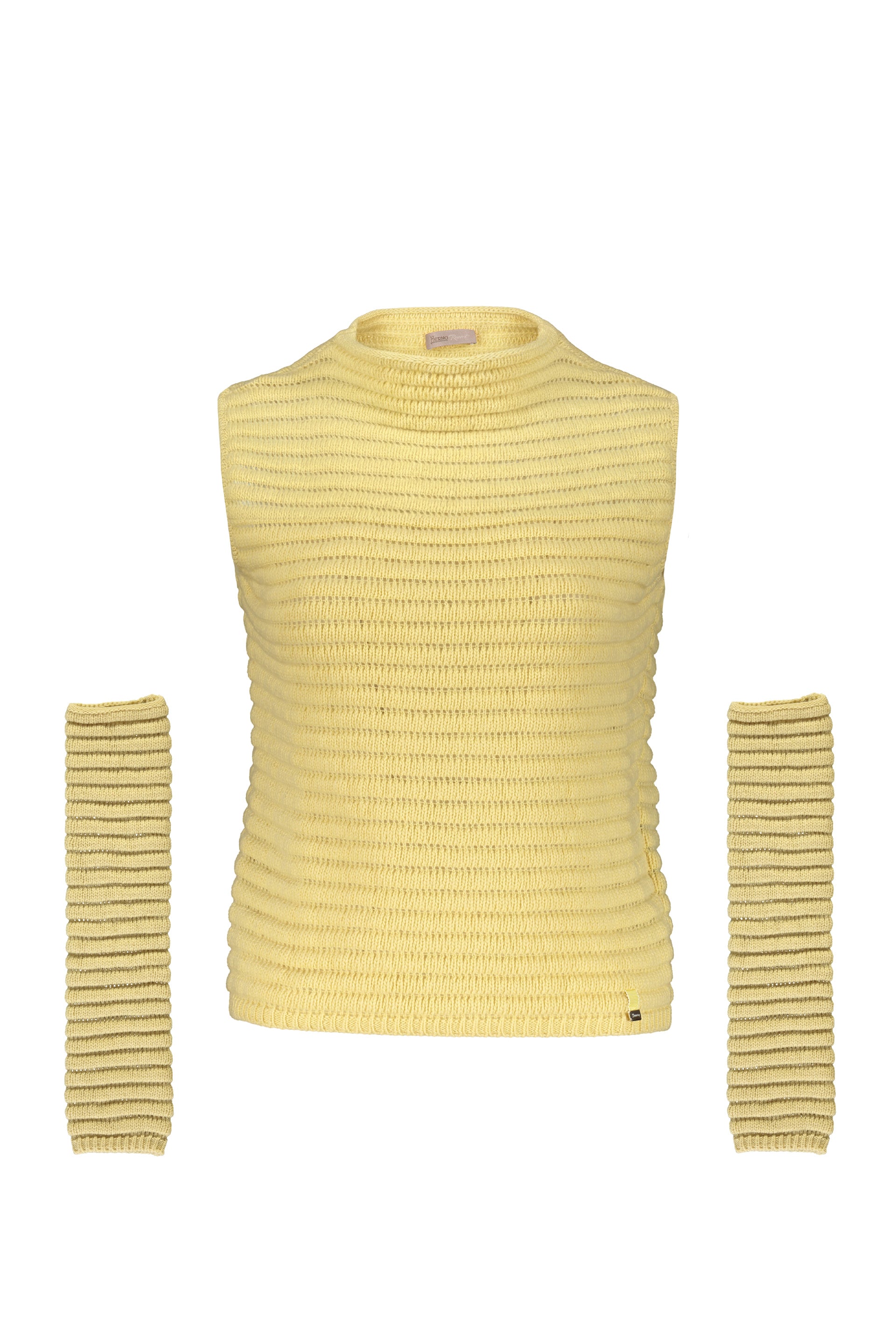 Knitted vest with sleeves