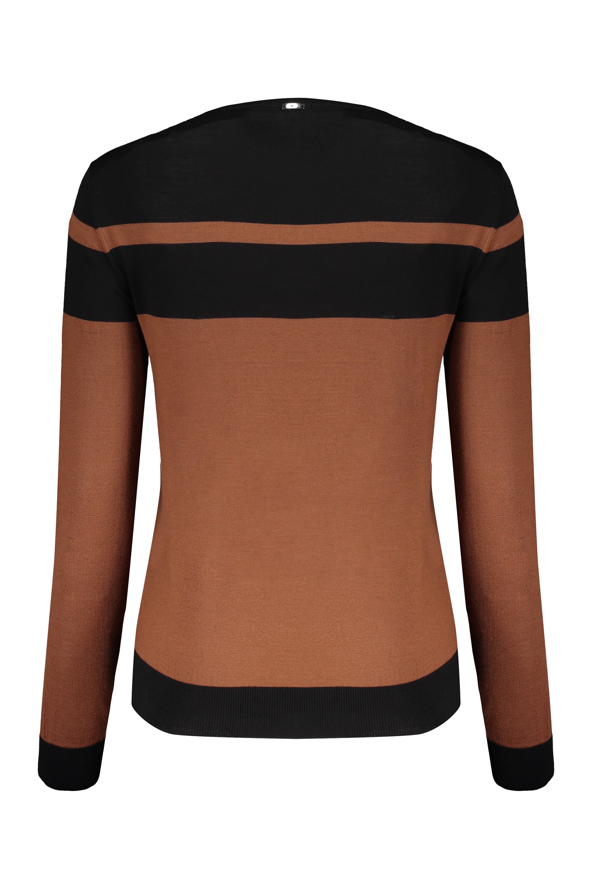Modern striped brown and black sweater