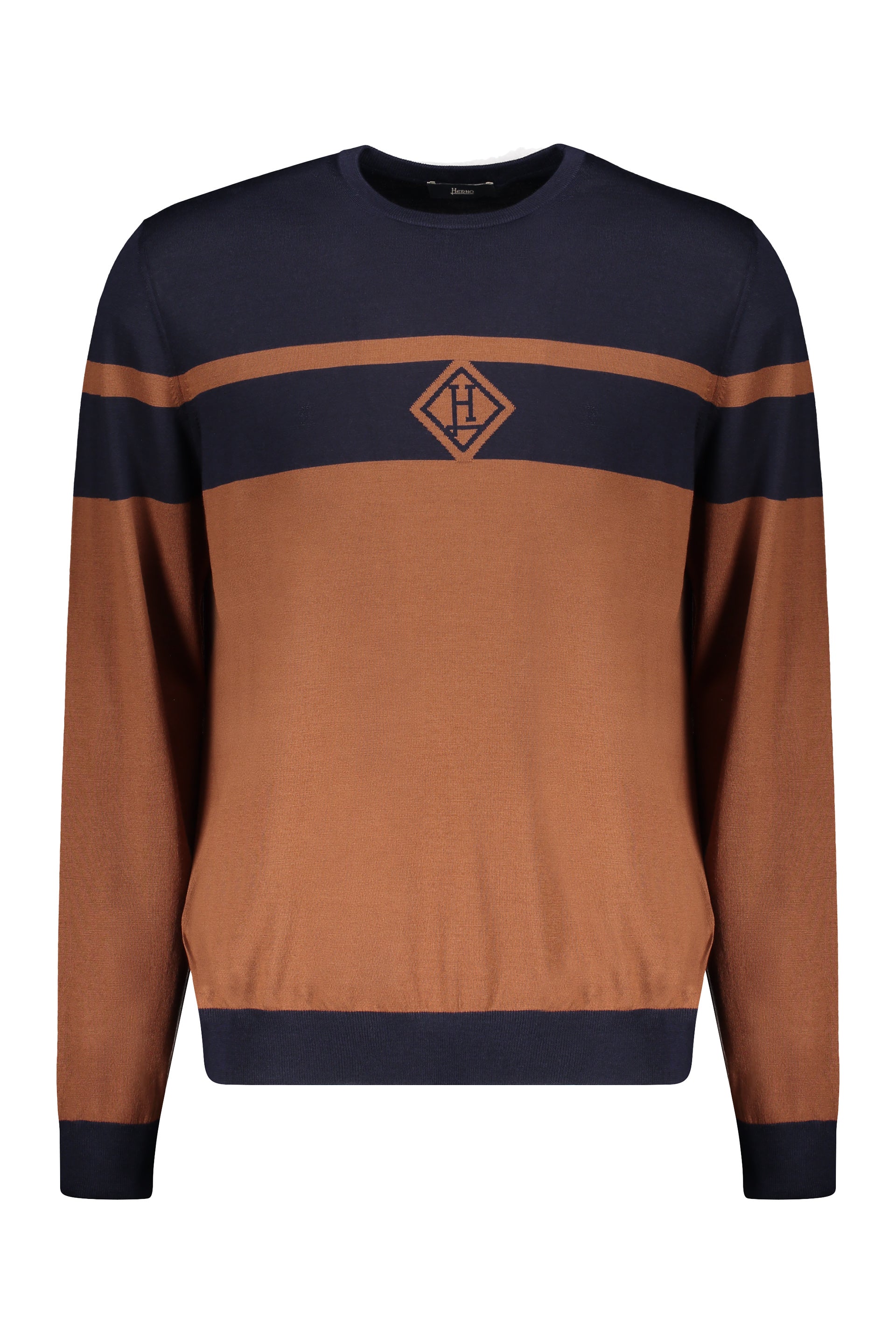 Virgin wool crew-neck pullover