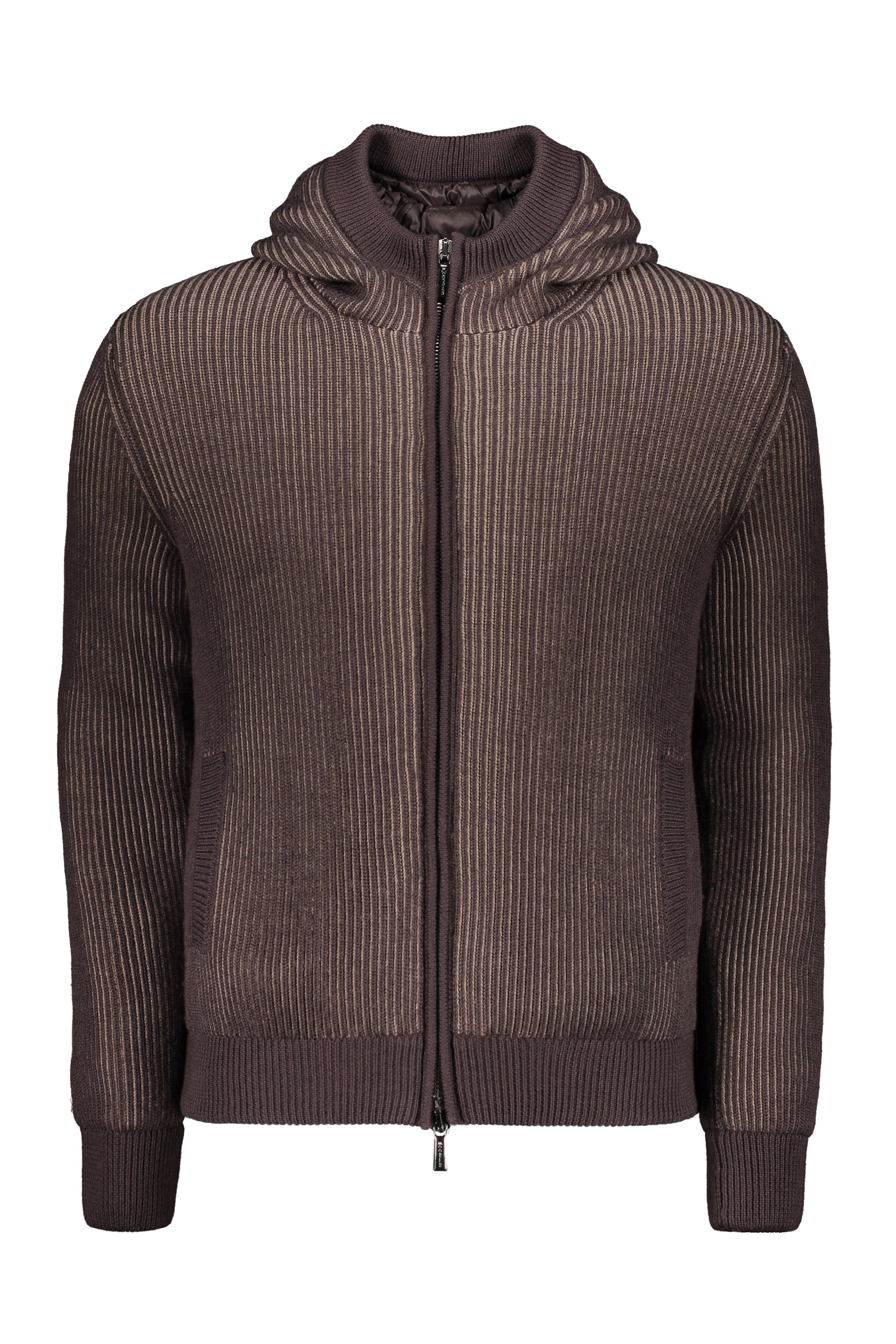 Brown elegant puffer jacket