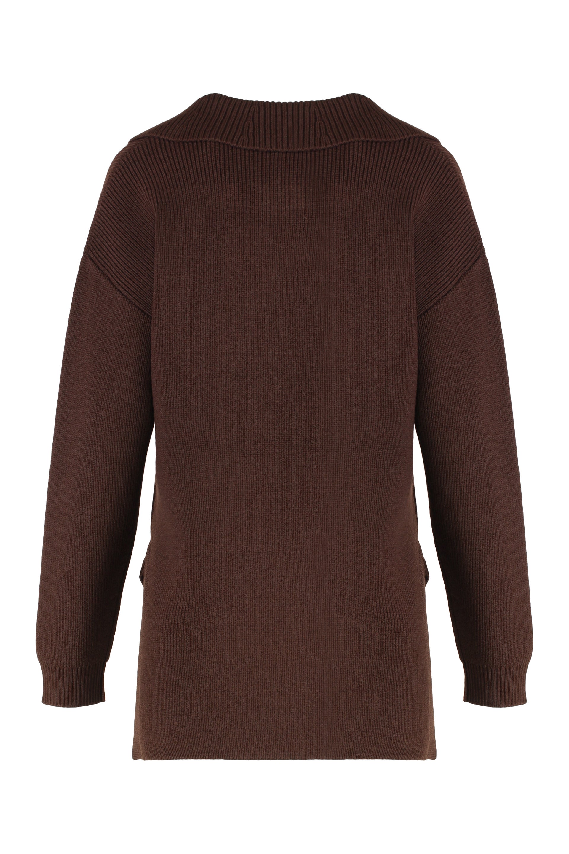 Sweater in mixed wool with a jewel strap