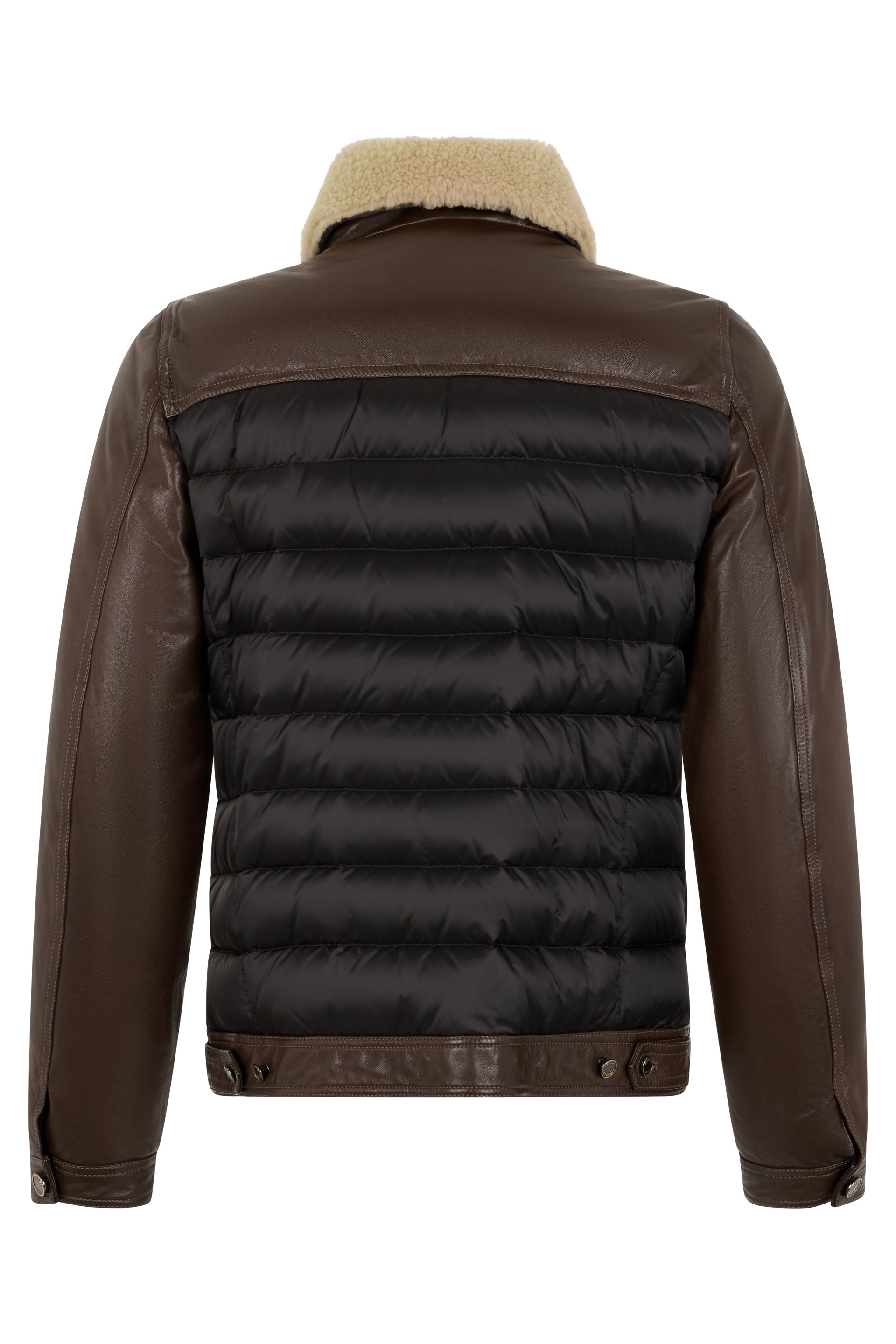 Quilted jacket with fur collar
