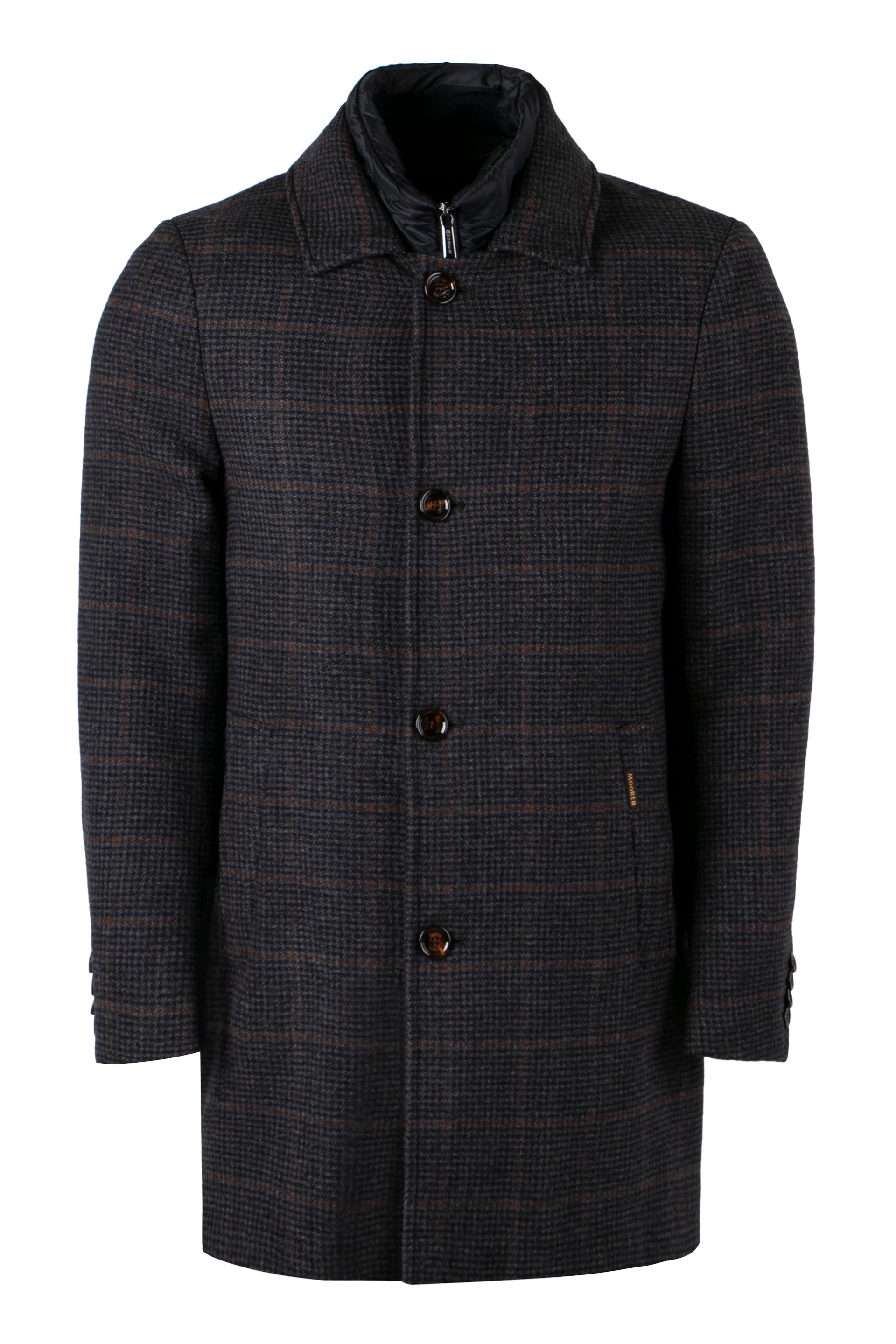 Monferrato houndstooth wool peacoat
