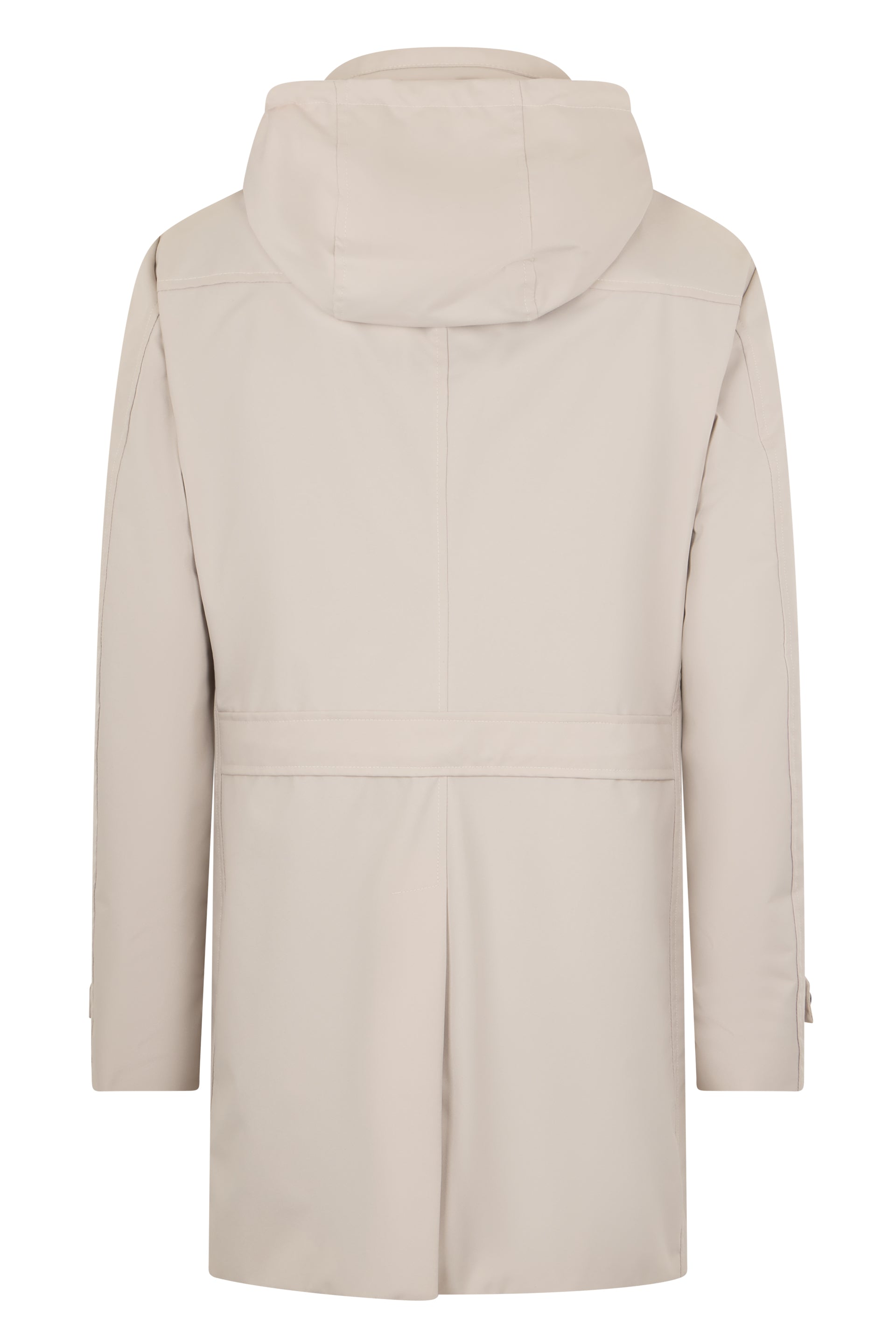 Elegant beige trench with button closure