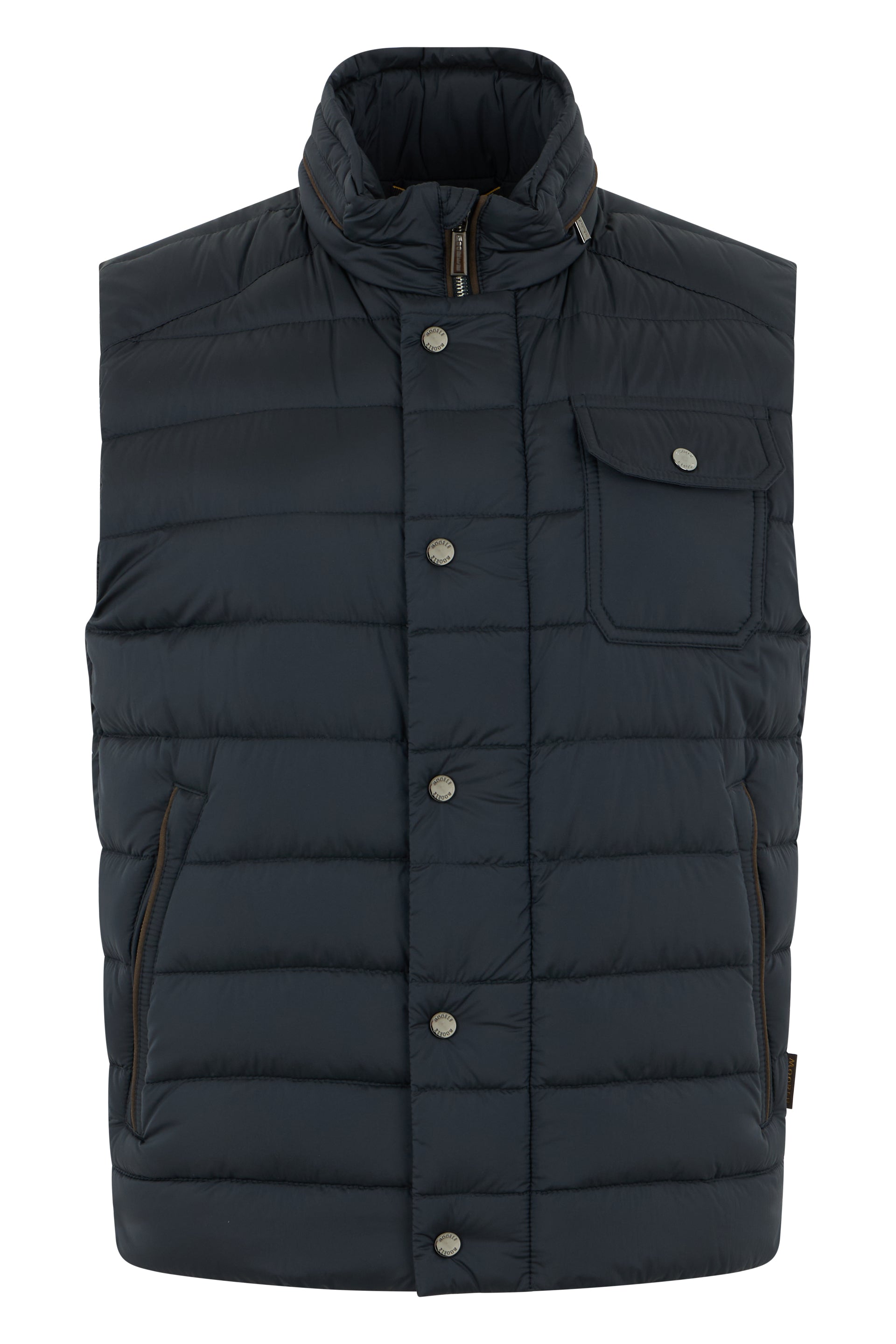 Dark blue padded gilet, warm and practical