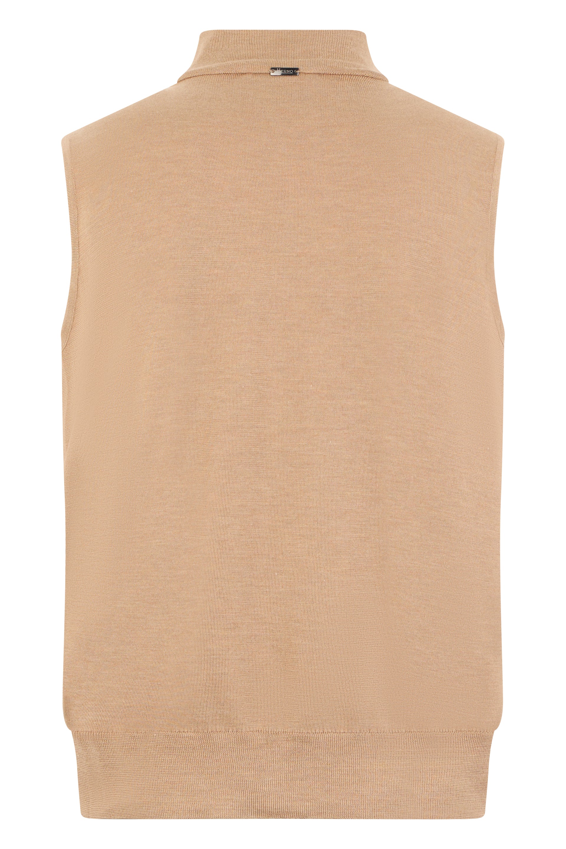 Beige Padded Sleeveless Jacket Elegant