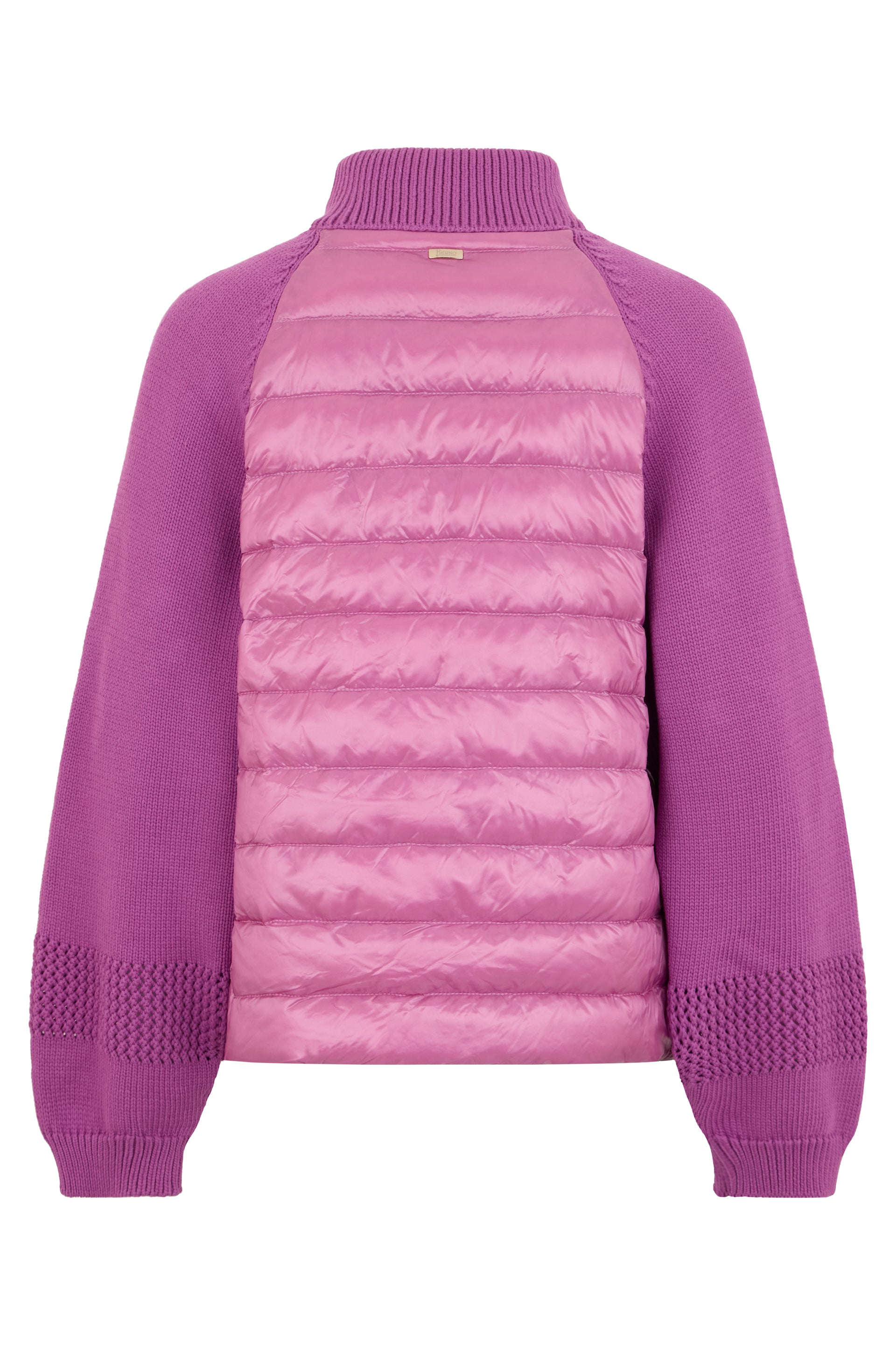 Jacket with padded body and knitted sleeves
