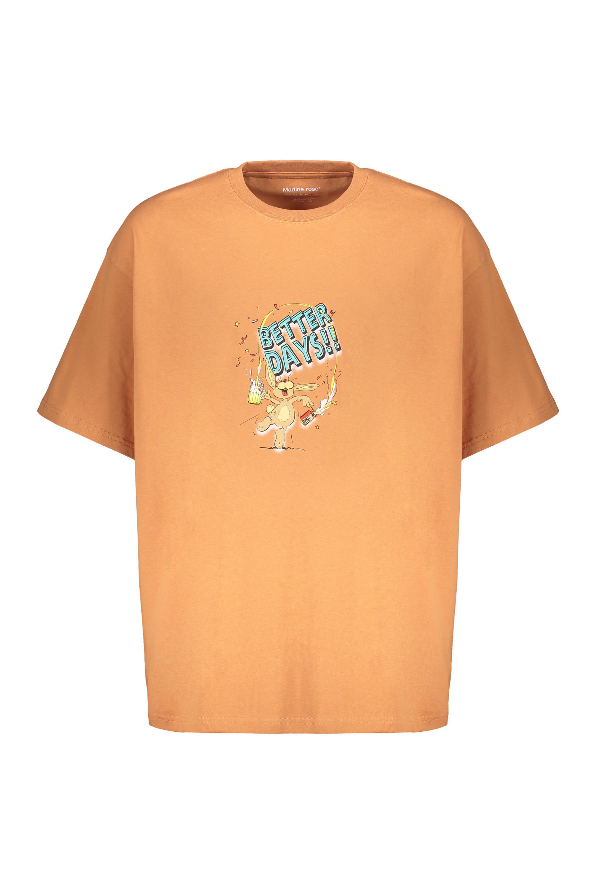 Orange Casual T-shirt with Stylized Graphics