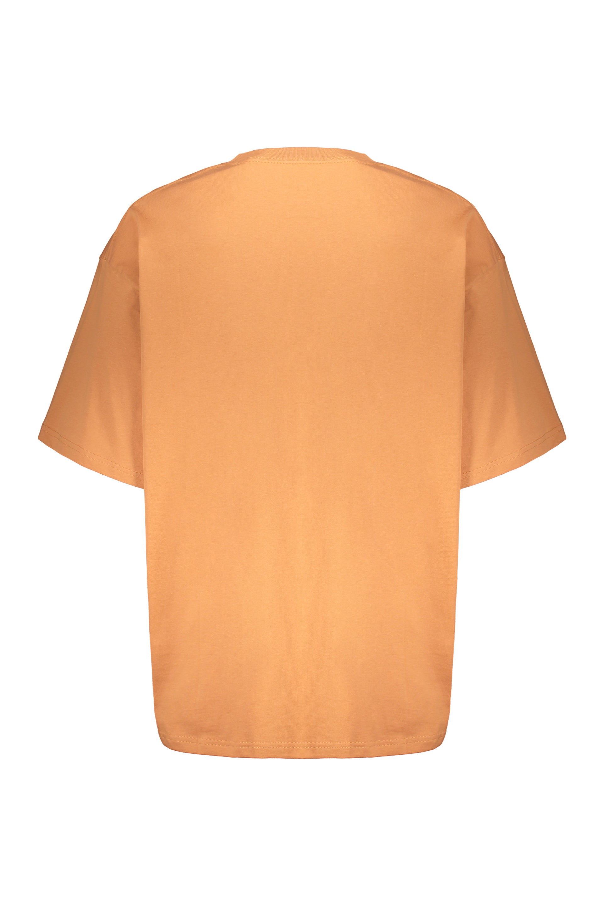 Orange Casual T-shirt with Stylized Graphics