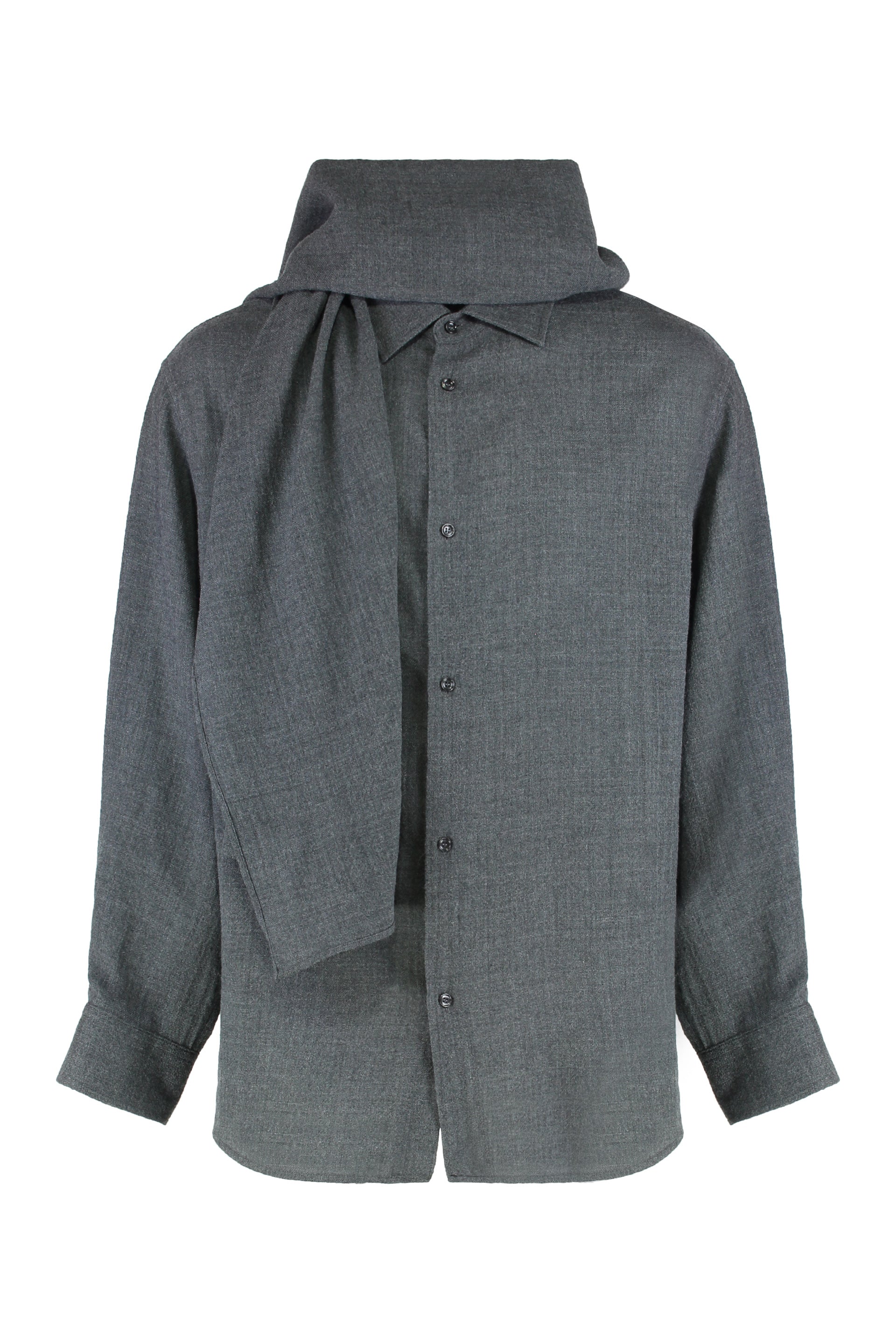 George shirt with detachable wool scarf