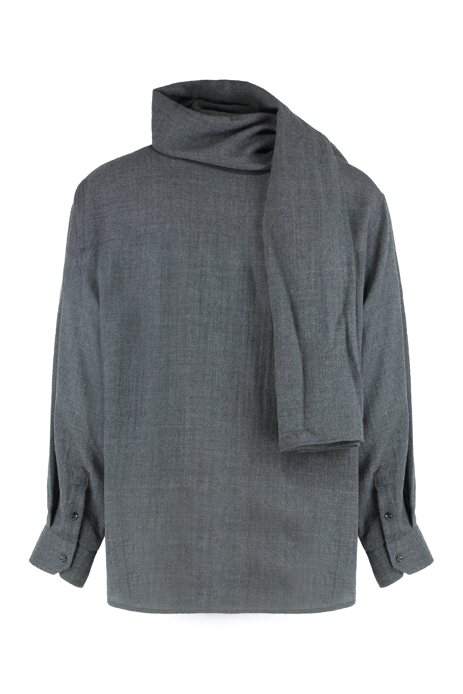 George shirt with detachable wool scarf