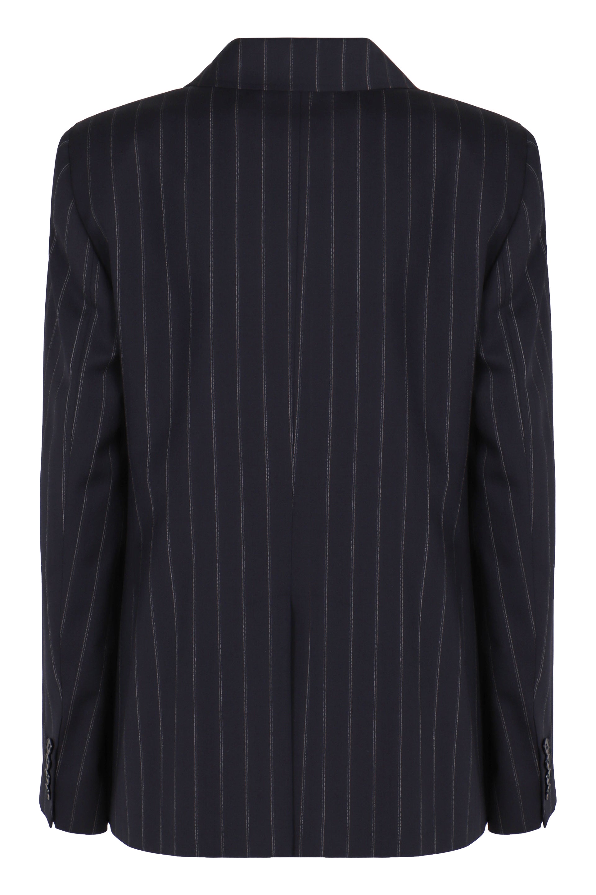 Double-breasted blazer in striped wool