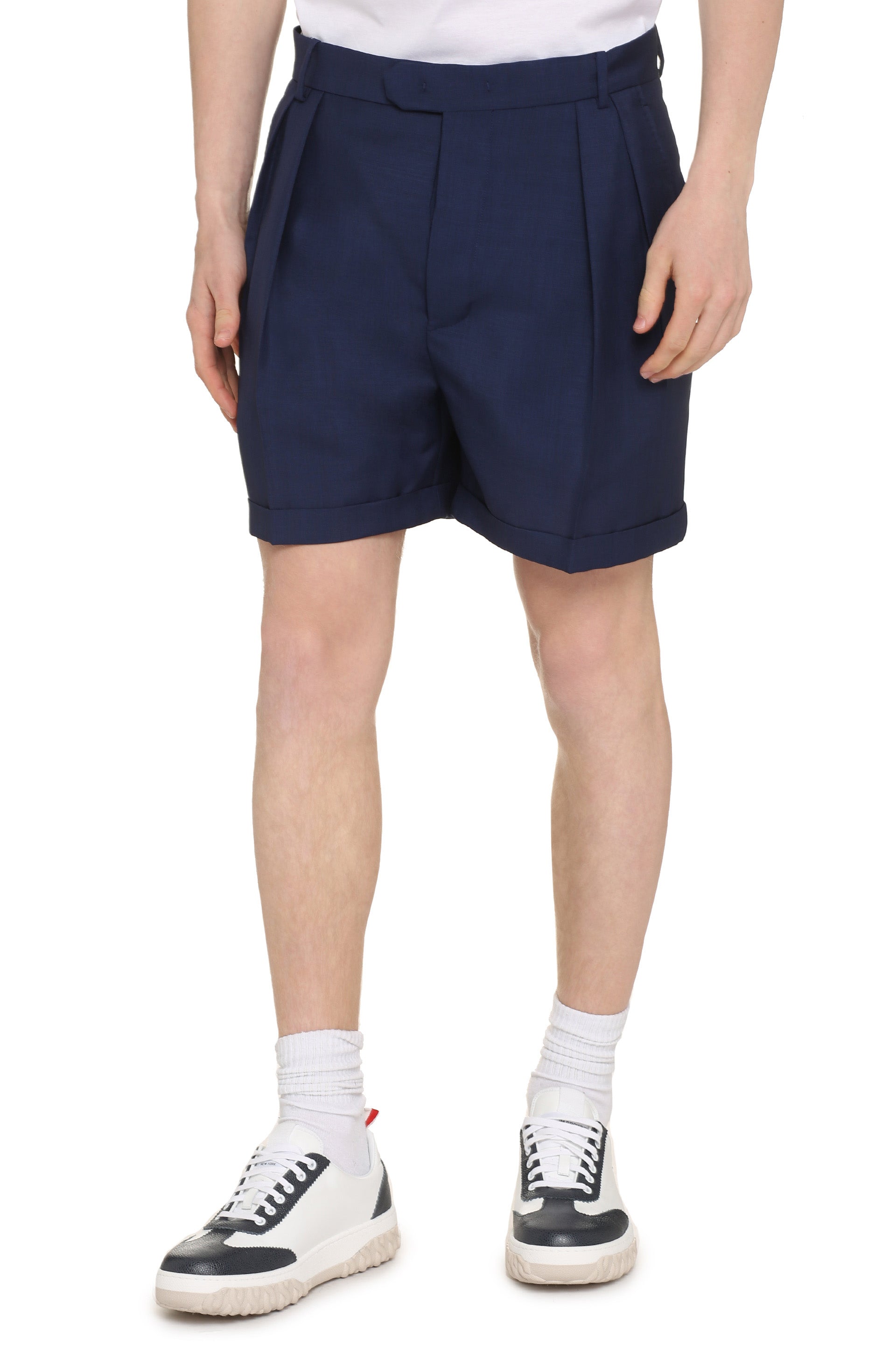 Virgin wool and mohair bermuda-shorts