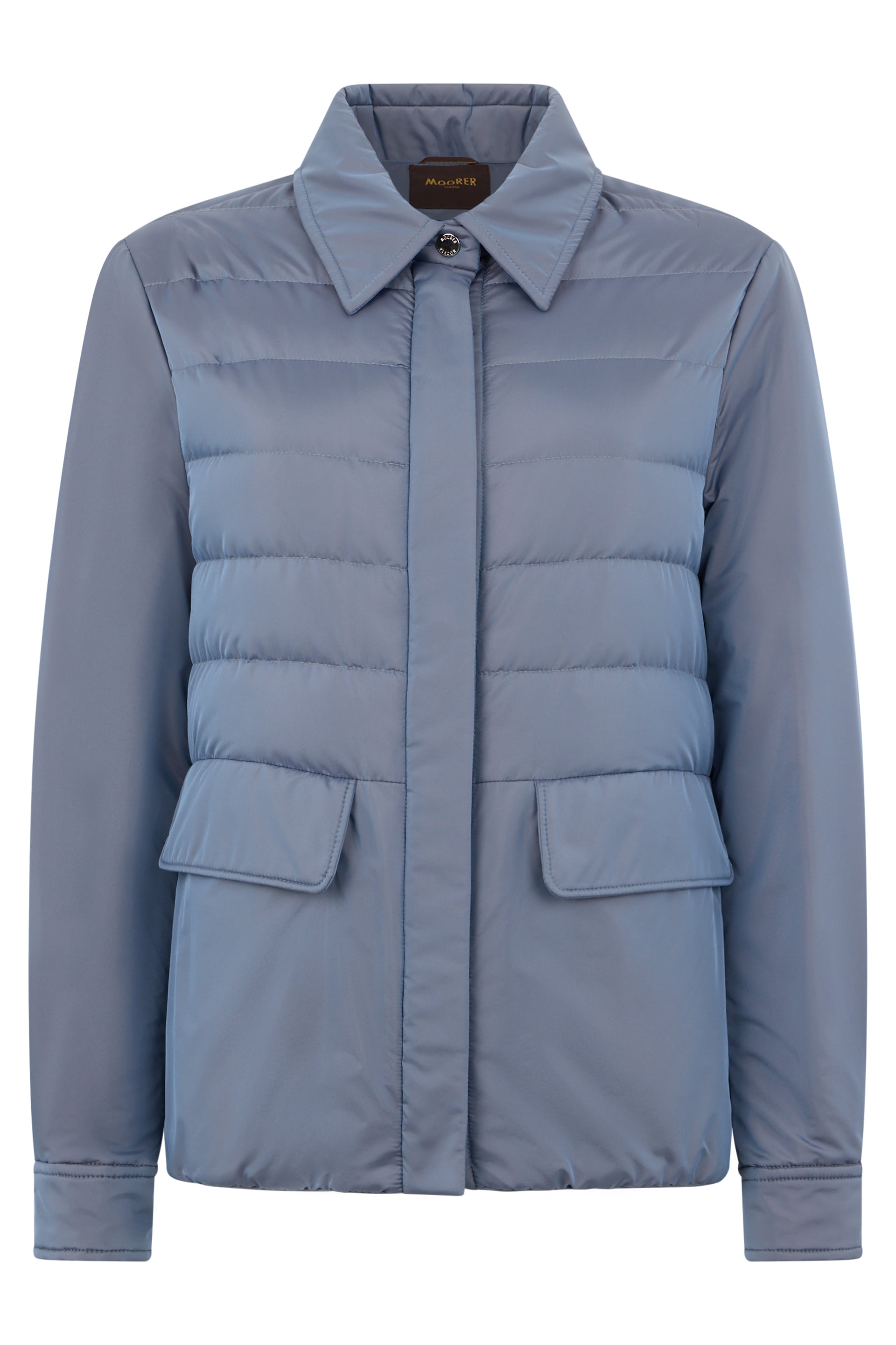 Padded jacket in blue color, classic and versatile design.