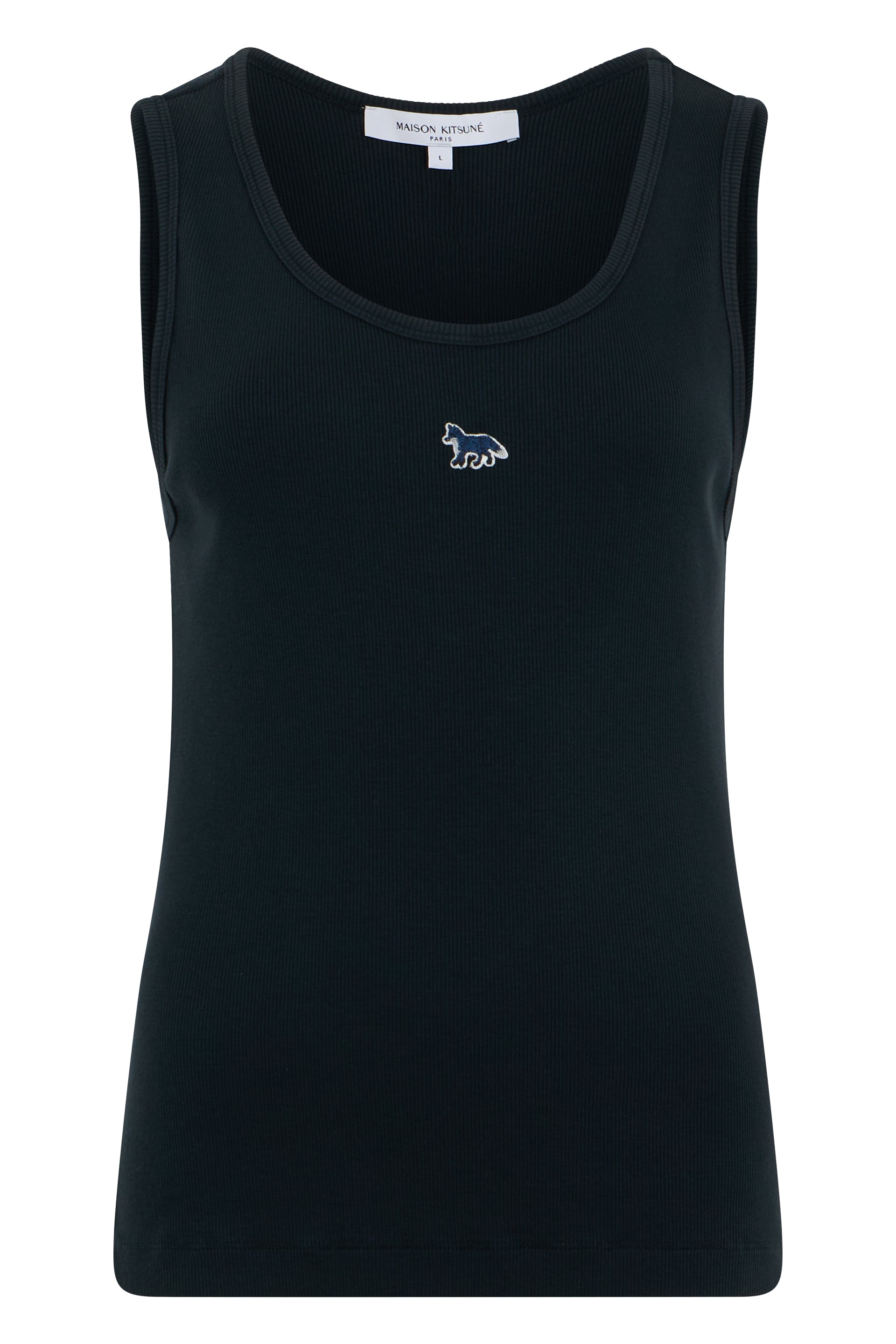 Top with ribbing and embroidery