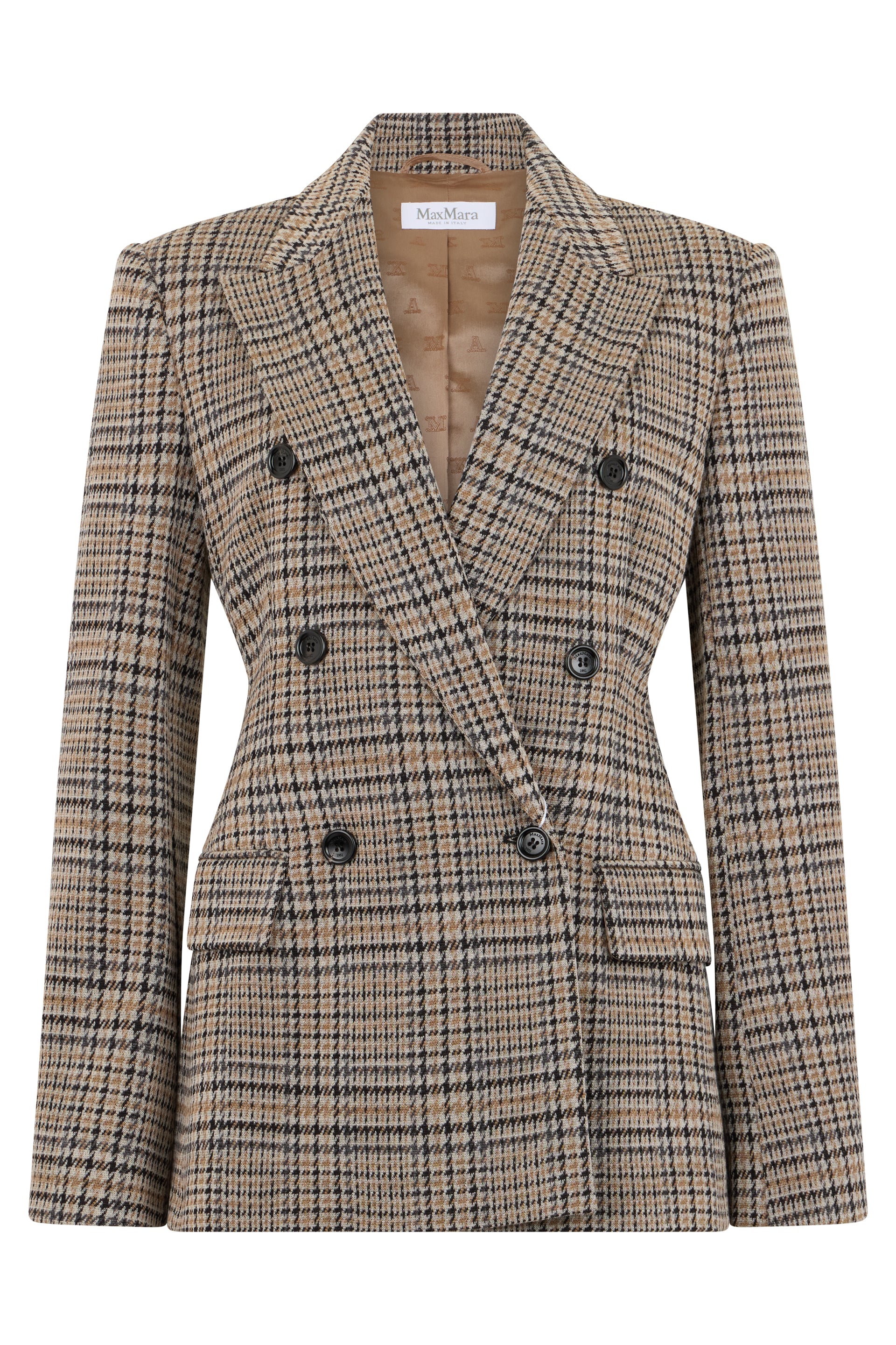 Double-breasted jacket in wool and cotton blend