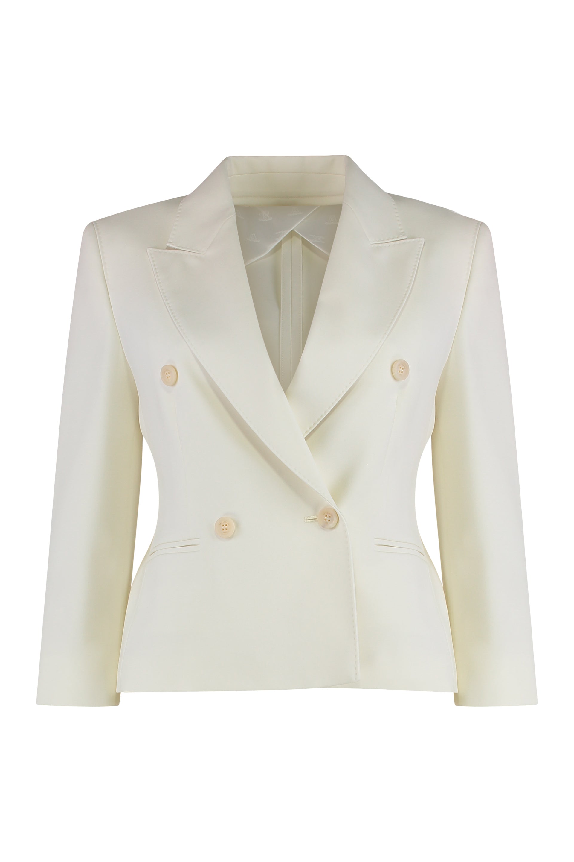 Crop blazer in wool fabric