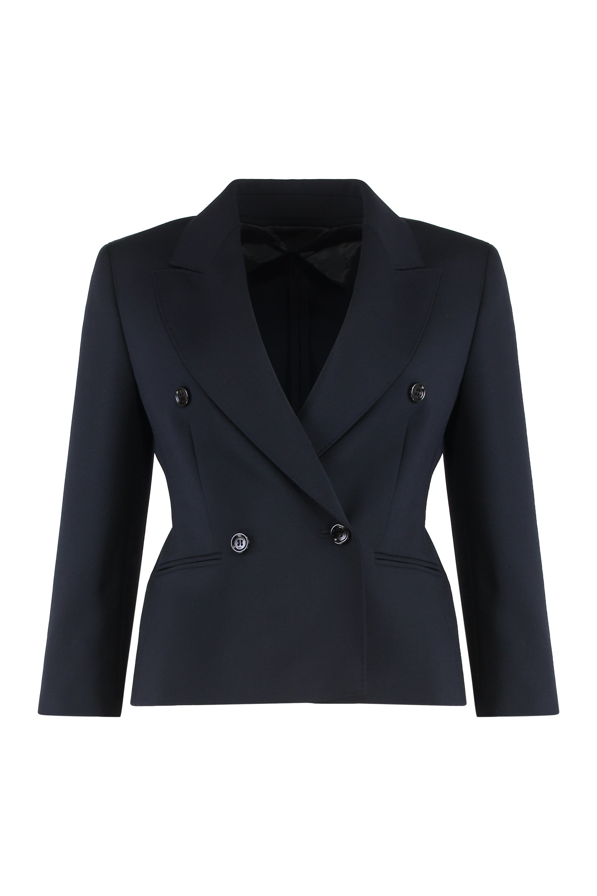 Crop blazer in wool fabric