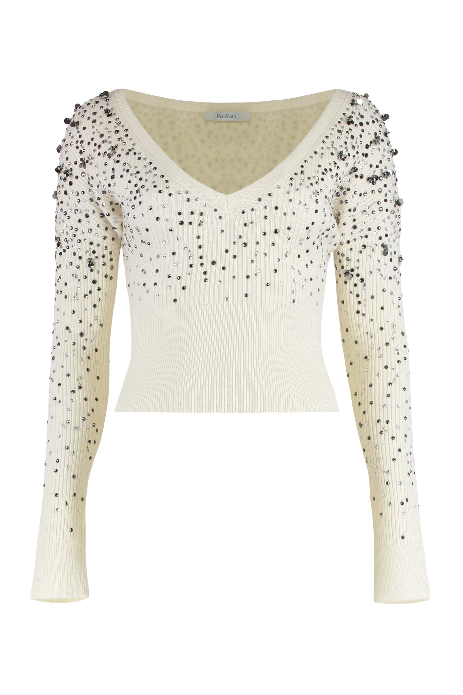 V-neck sweater in wool and cashmere