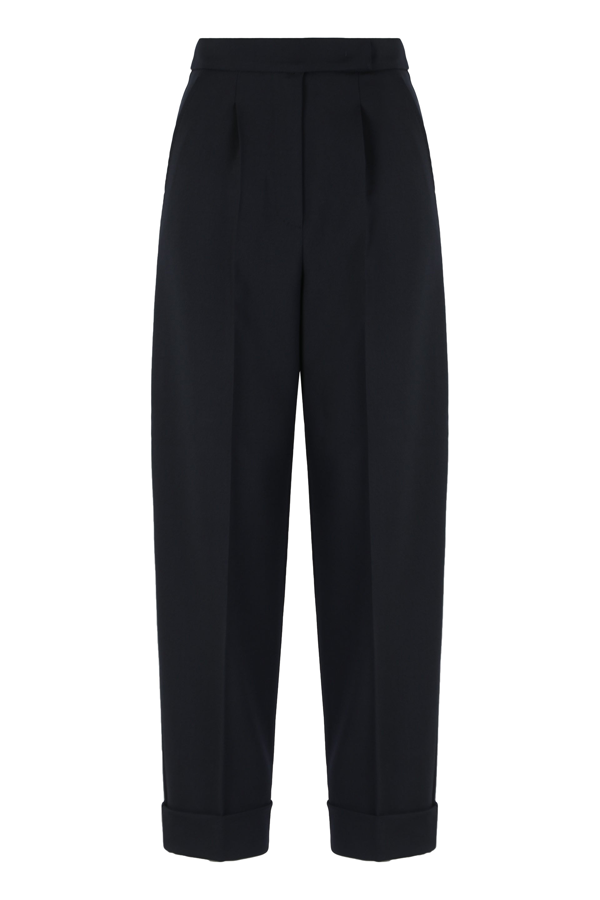 High-waisted wool pants