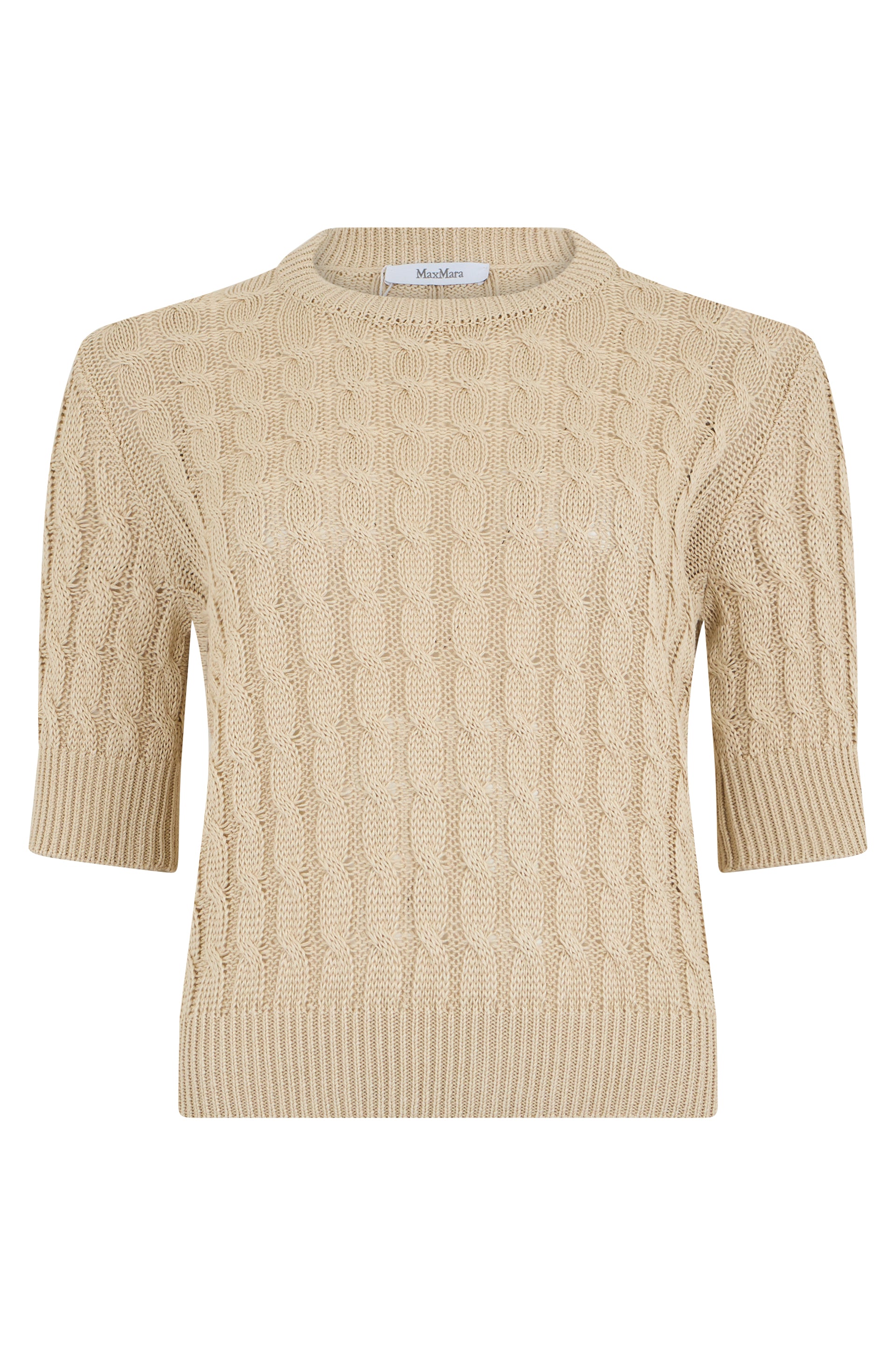 Linen sweater with short sleeves
