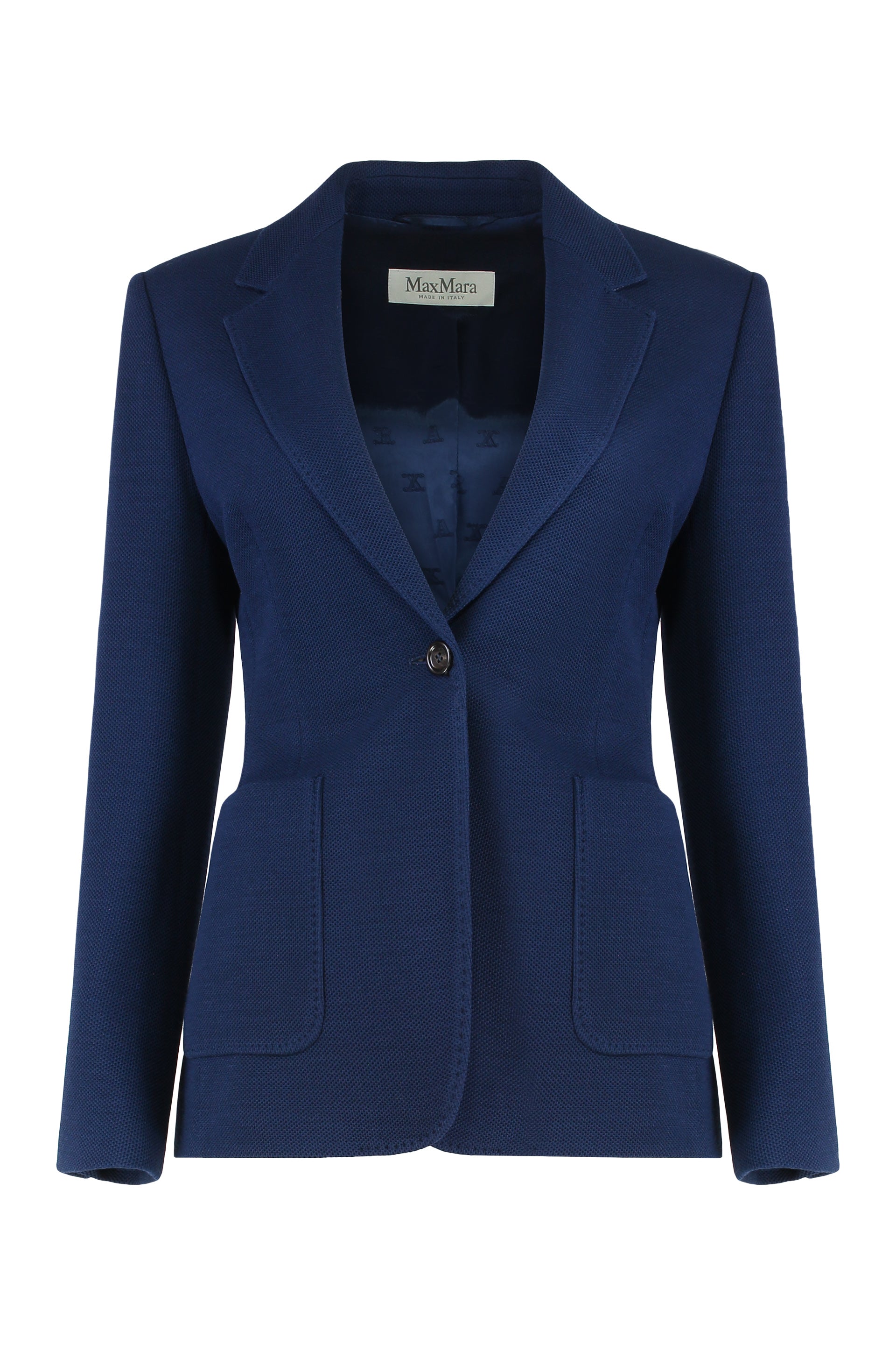 Single-button blazer in pique jersey