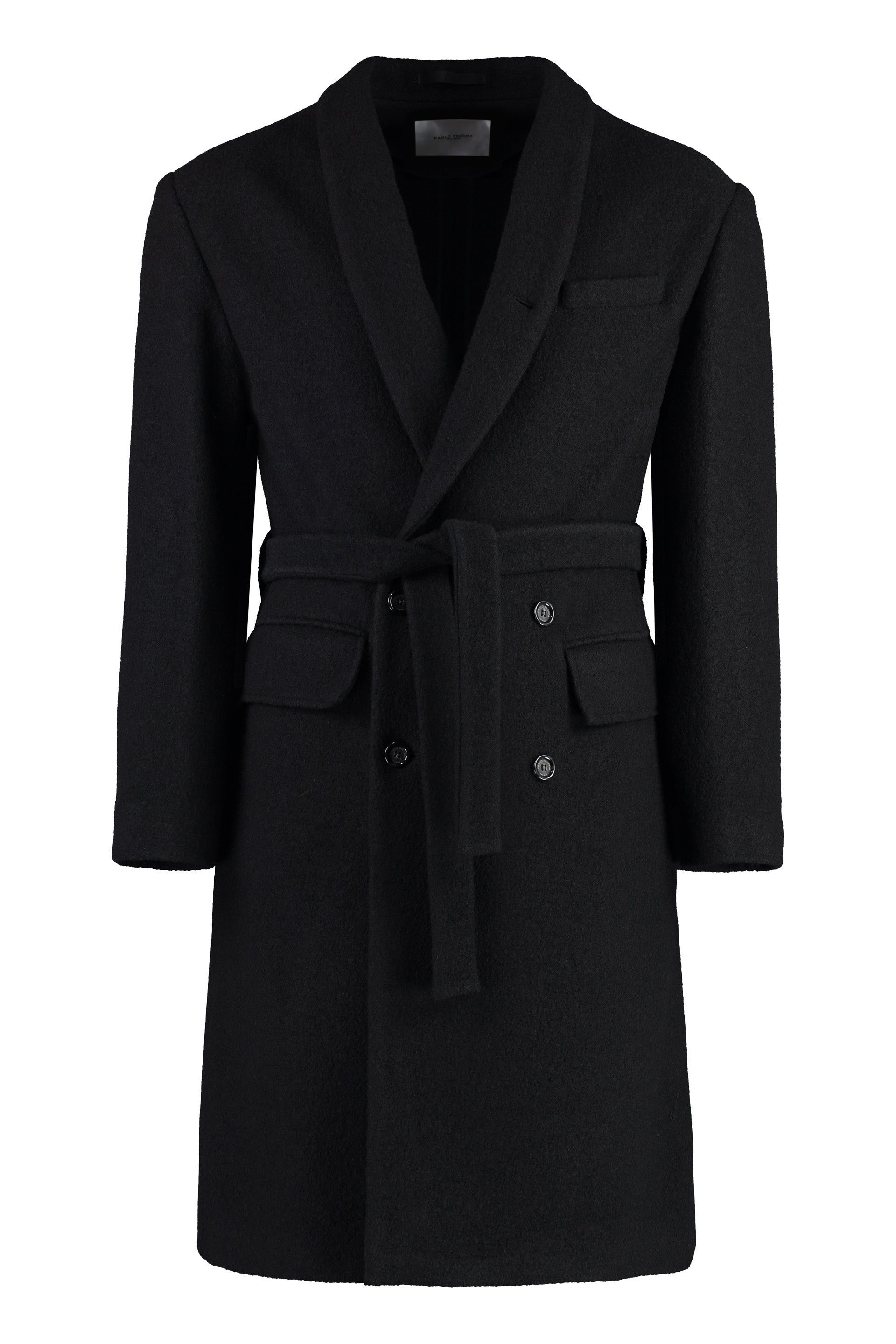 Double-breasted virgin wool  coat