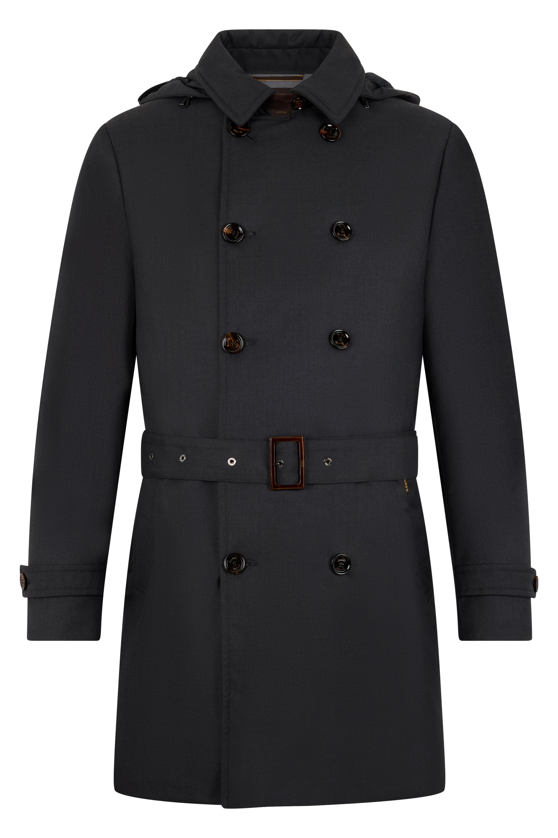 Elegant black coat with double-breasted closure