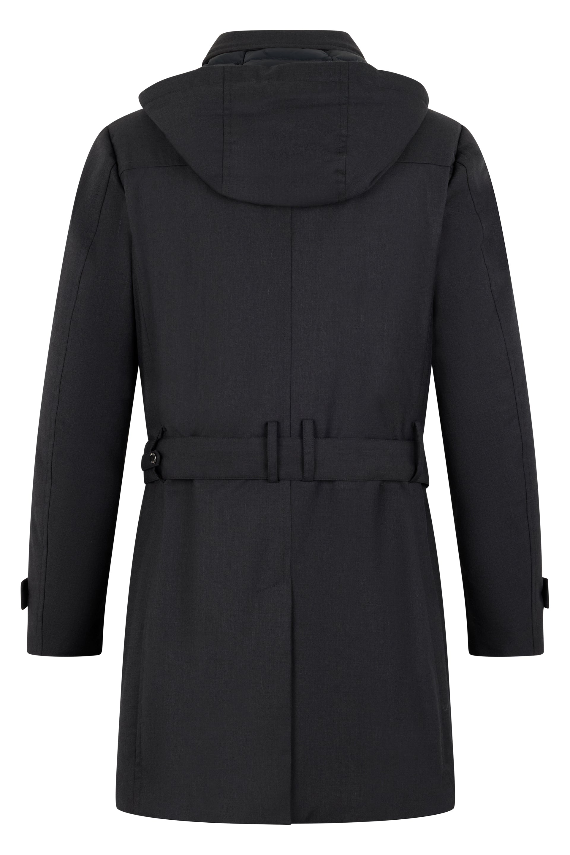 Elegant black coat with double-breasted closure