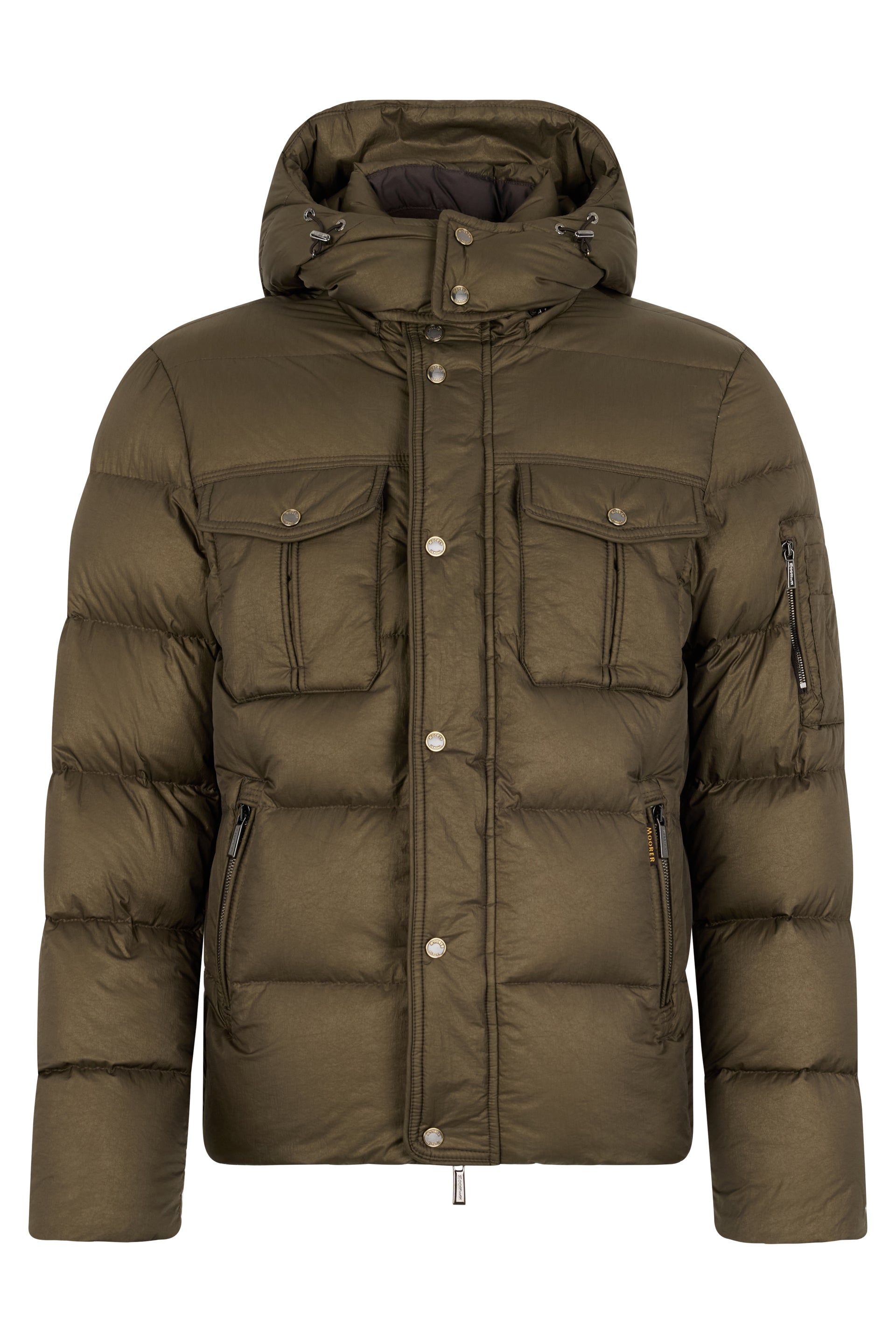 Olive green padded jacket with hood