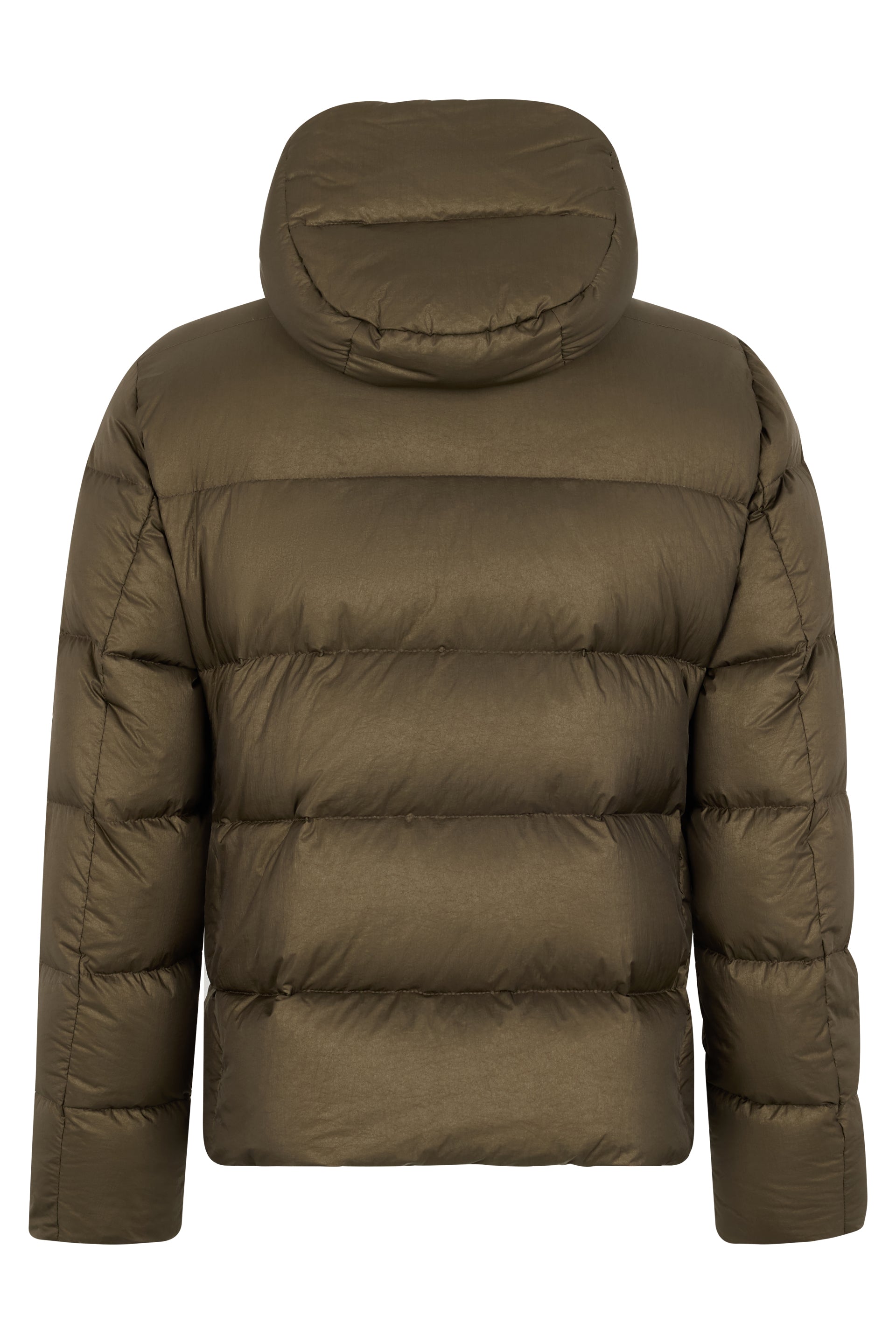 Olive green padded jacket with hood
