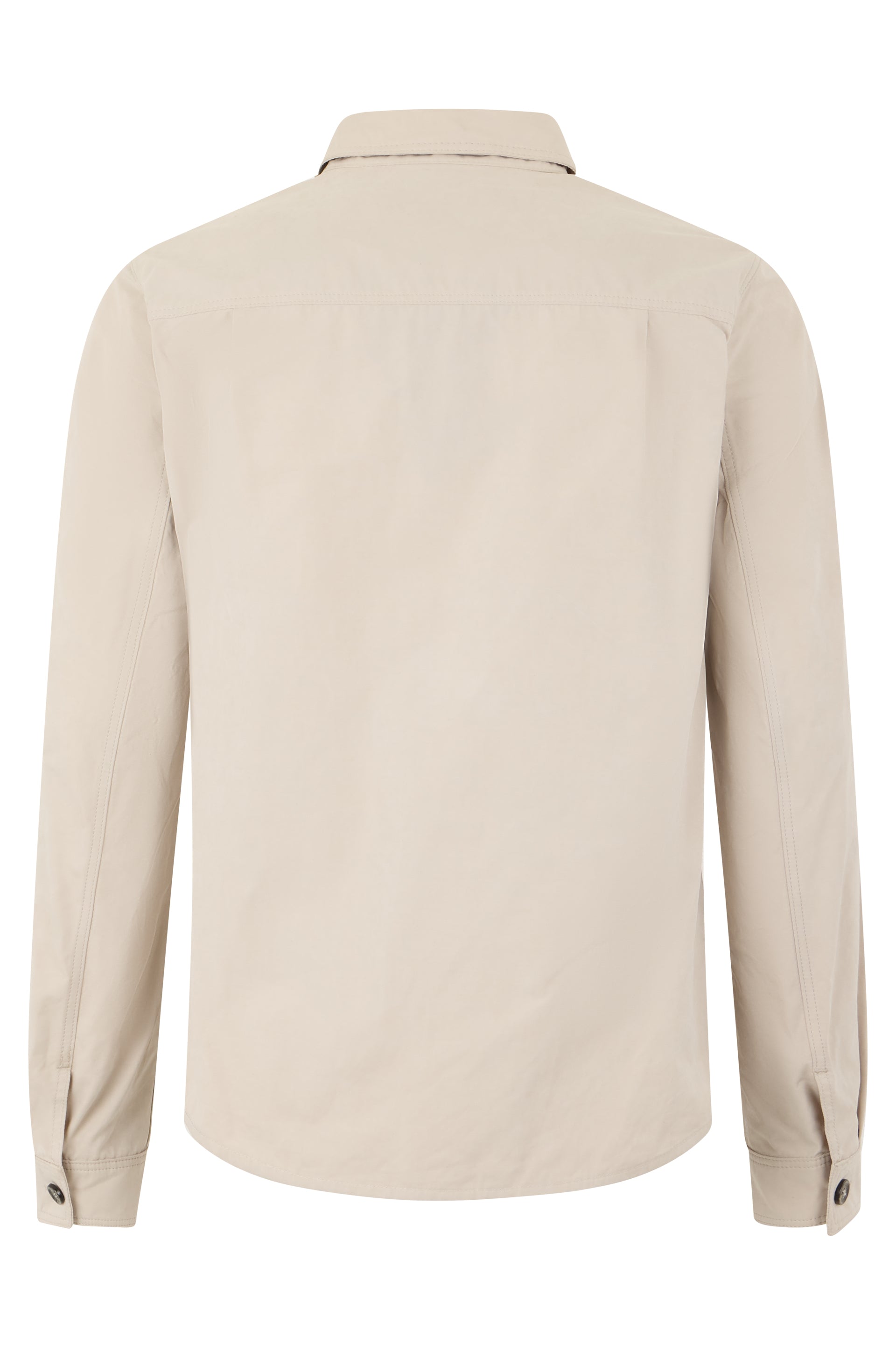 Beige elegant jacket with long sleeves and pockets