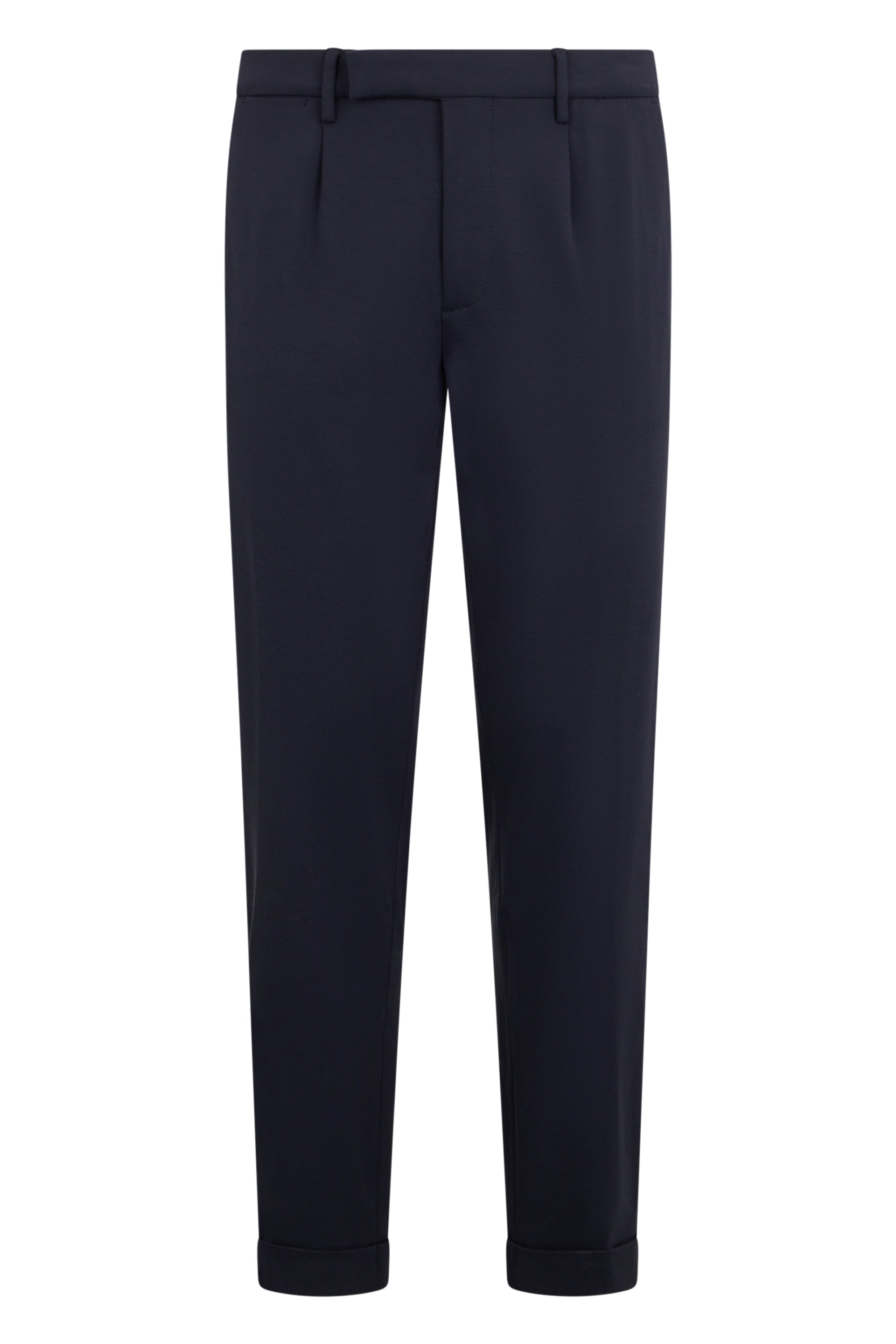 Pants in an elegant dark blue shade with a minimal and elegant design.