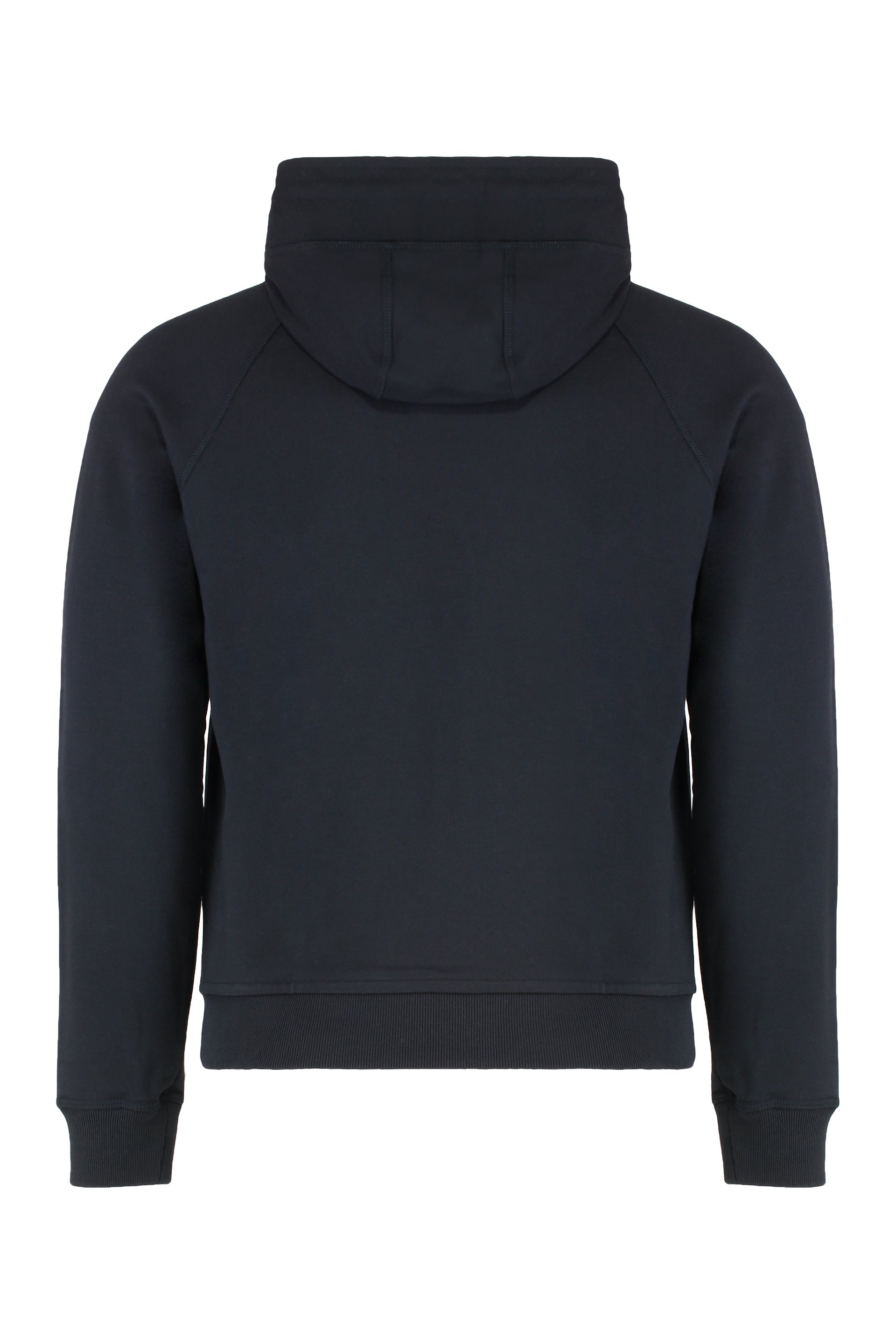 Hooded sweatshirt with zip in cotton blend.