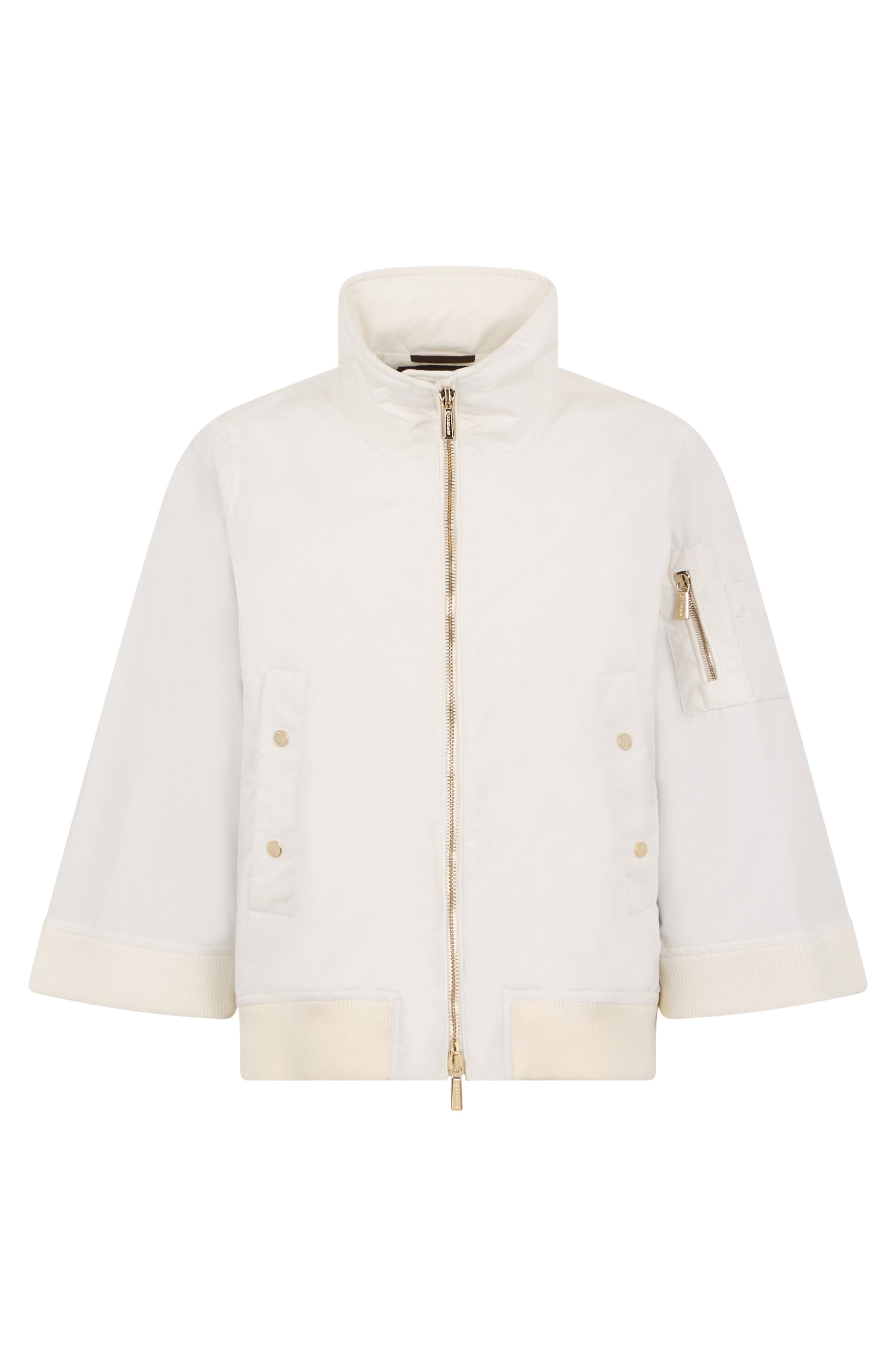 Lightweight white jacket, casual and versatile design.