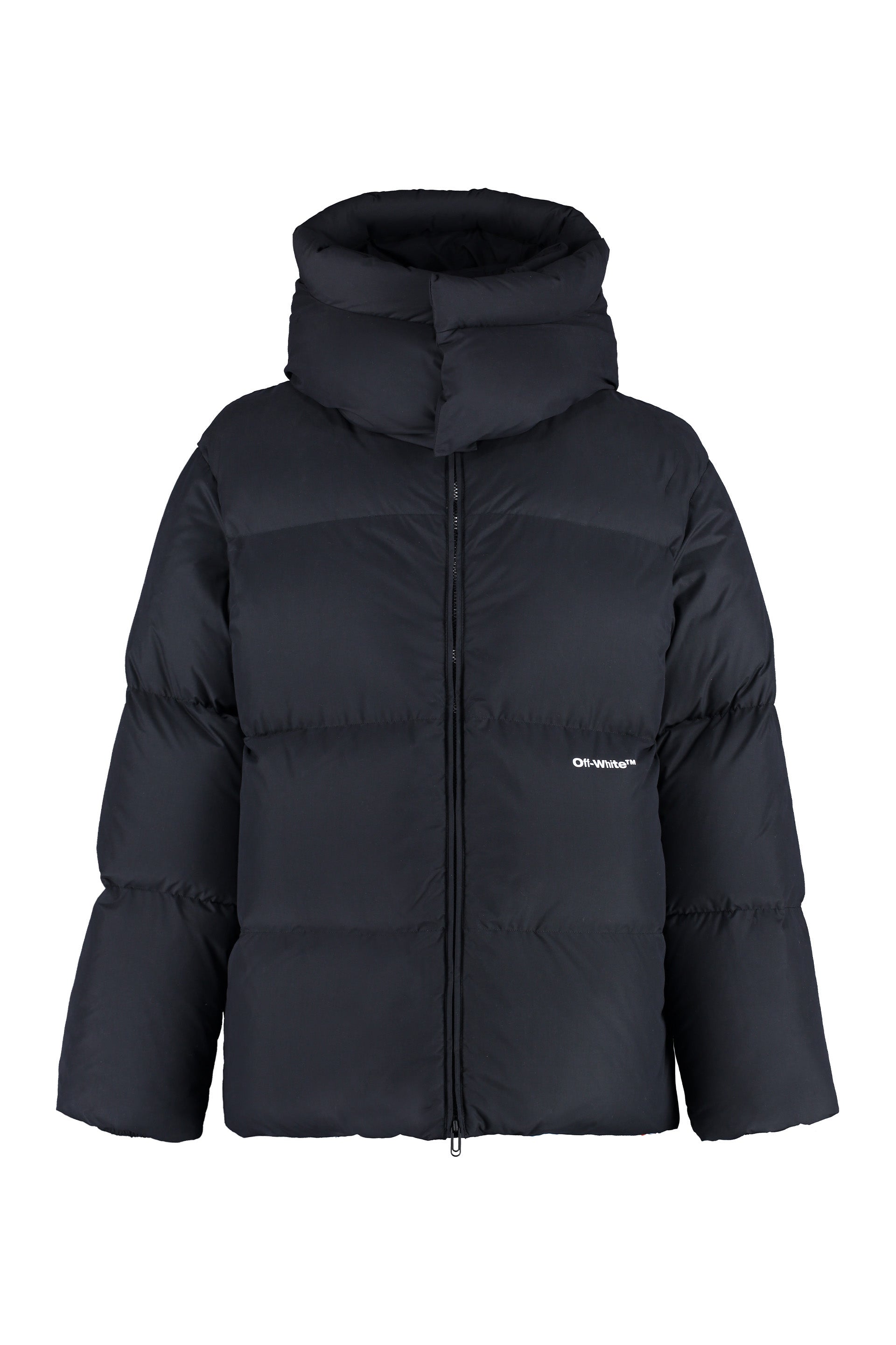 Hooded full-zip down jacket