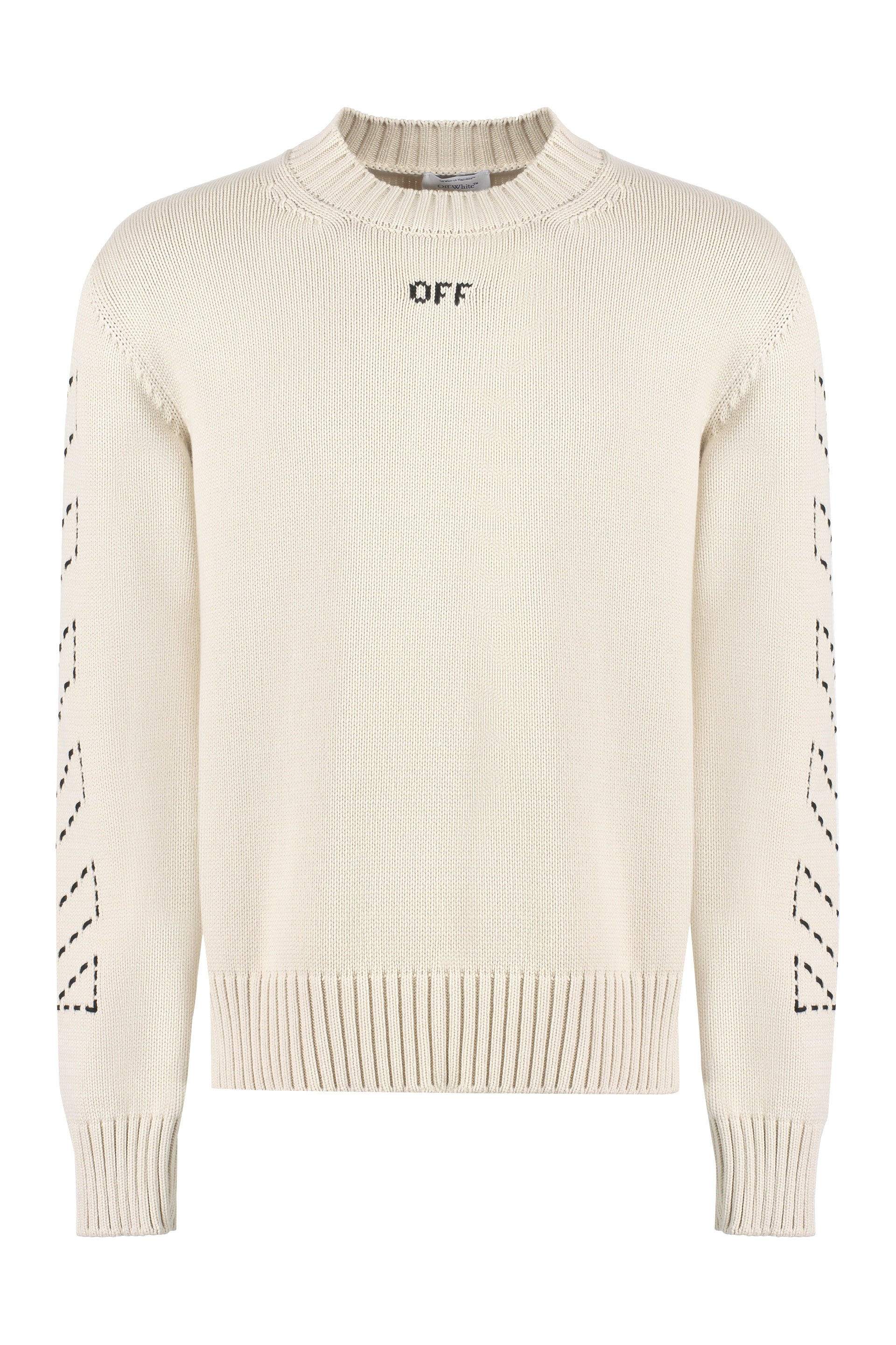 Cotton blend crew-neck sweater