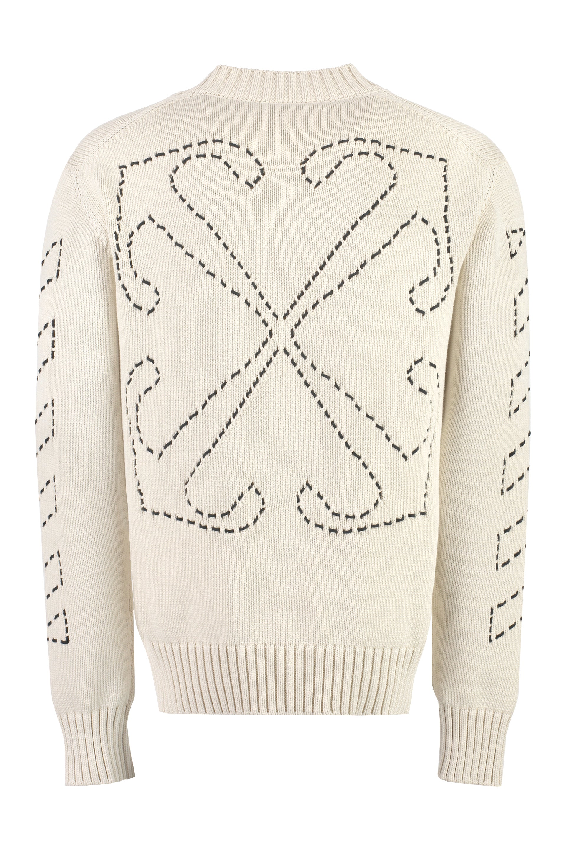 Cotton blend crew-neck sweater