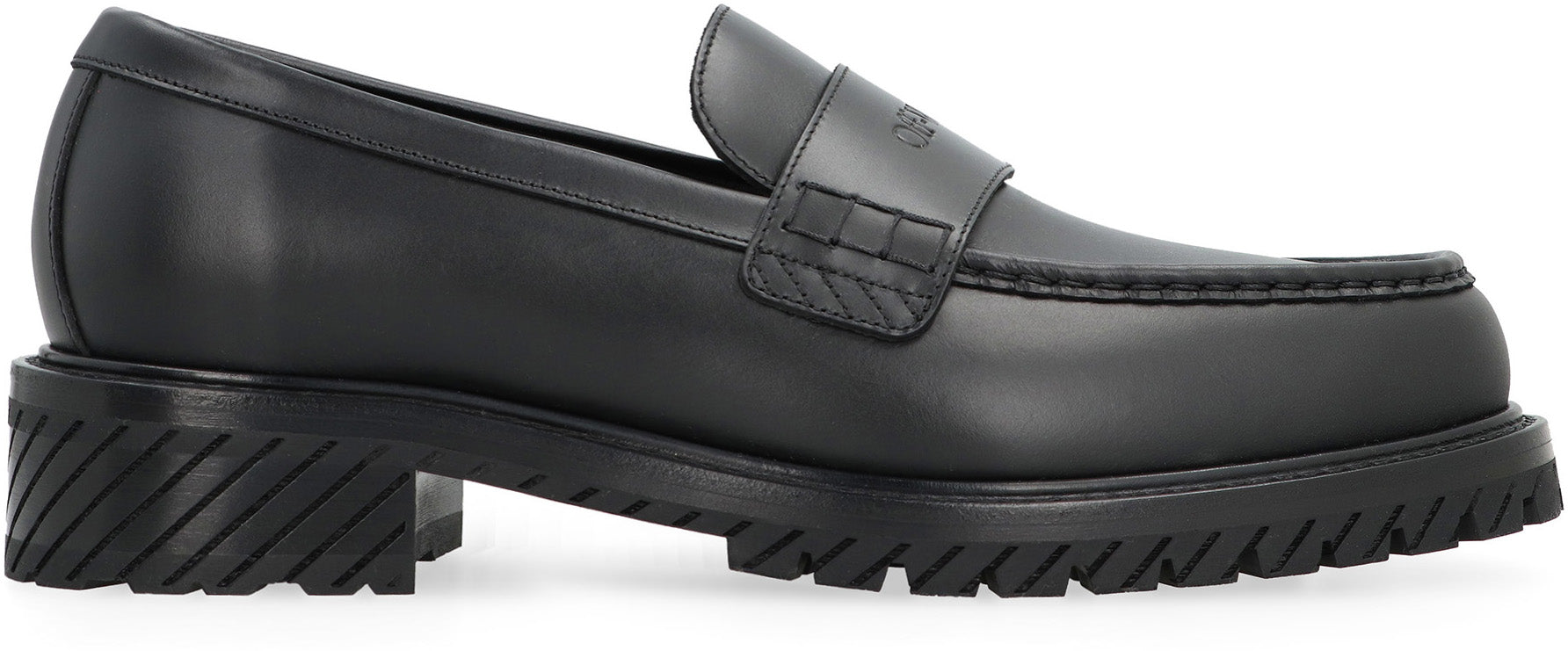 Military leather loafers