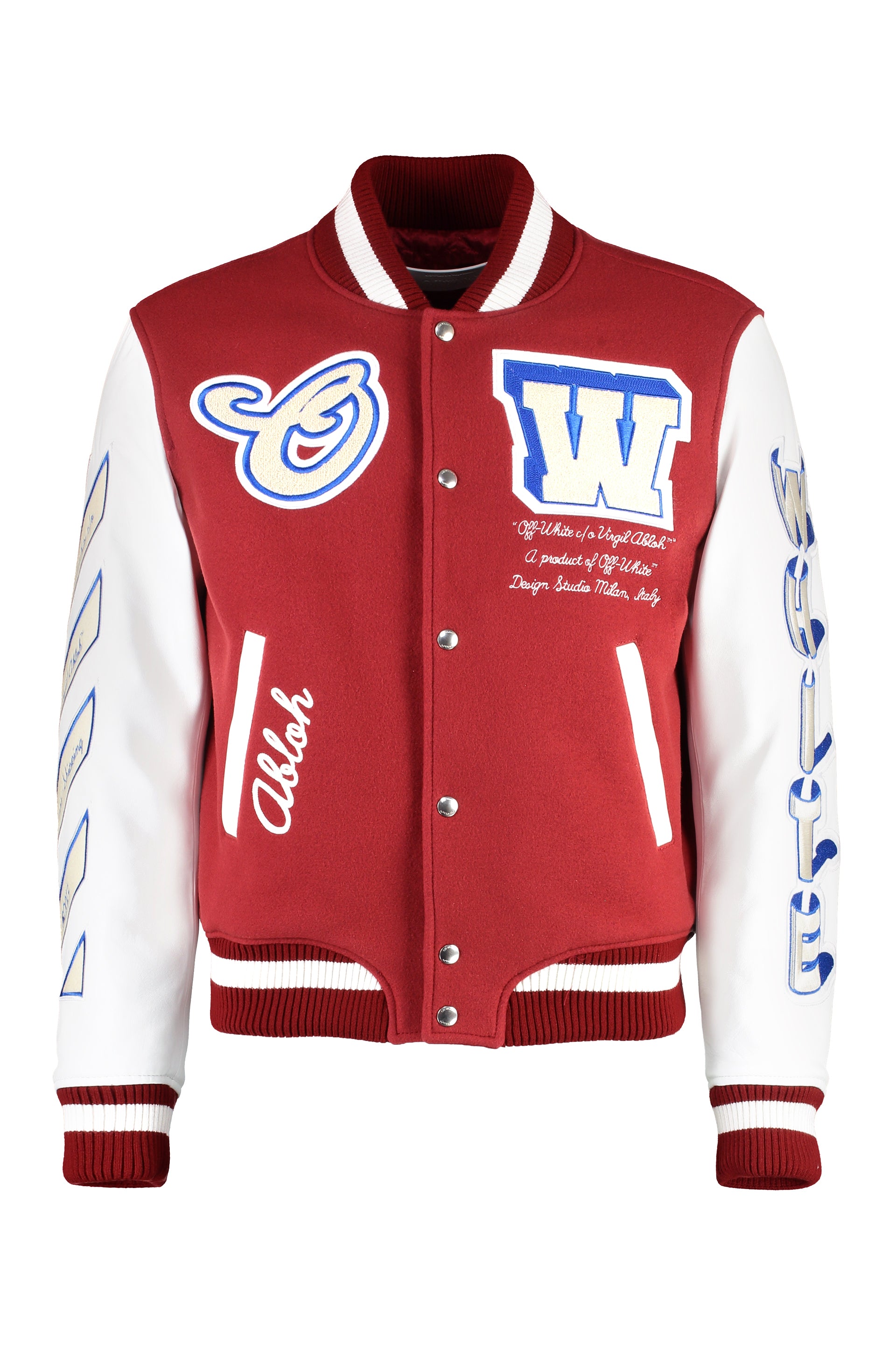 Varsity wool-blend bomber jacket