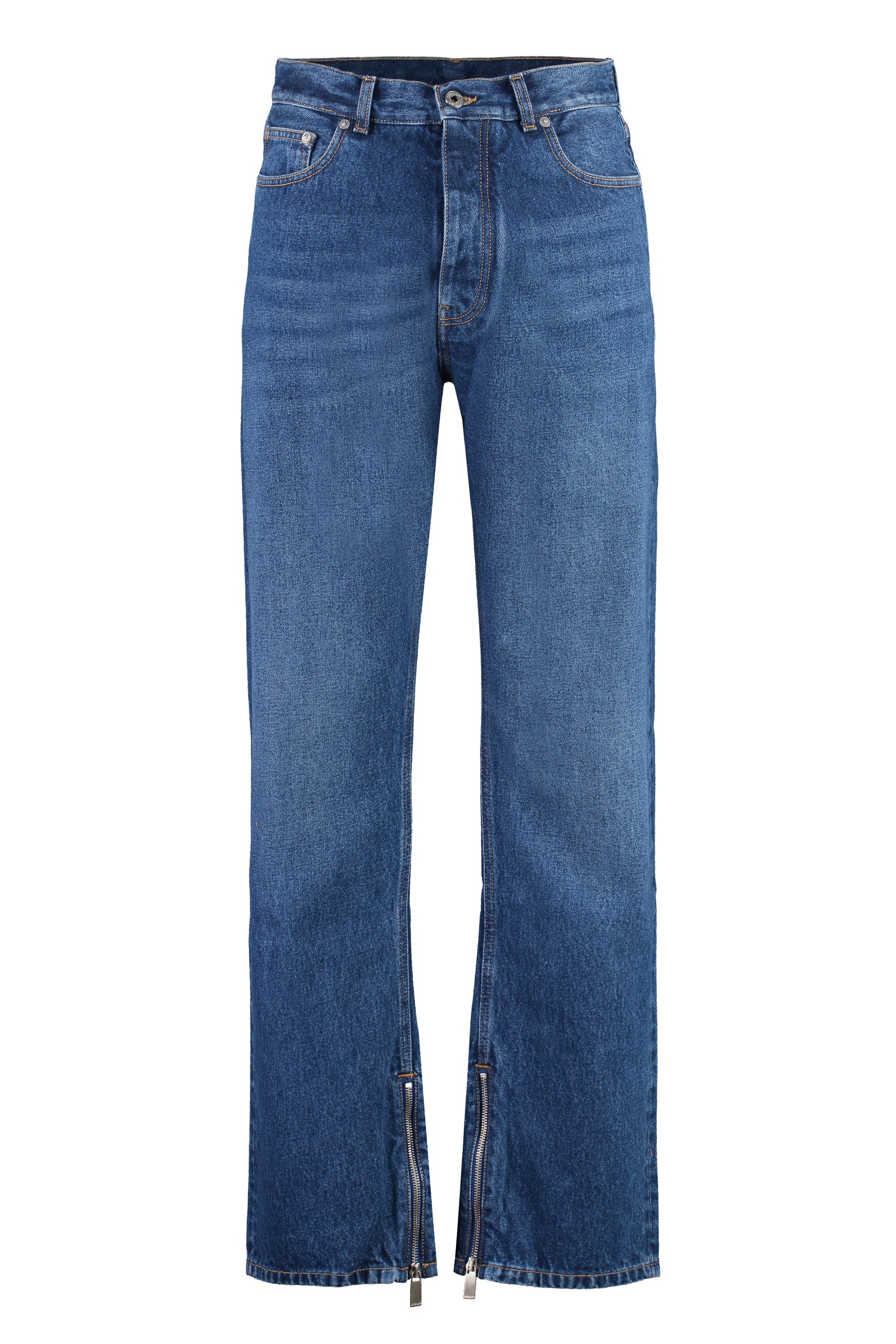 5-pocket straight-leg jeans