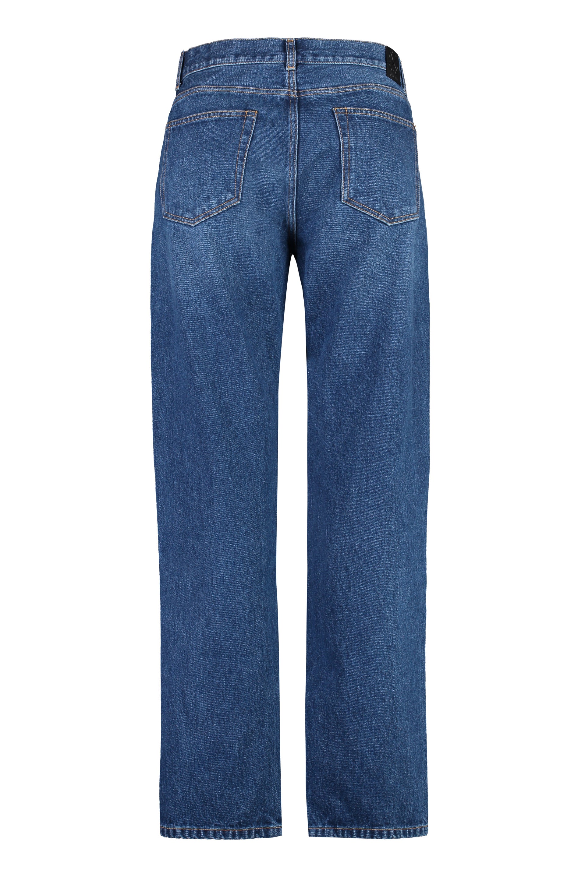 5-pocket straight-leg jeans