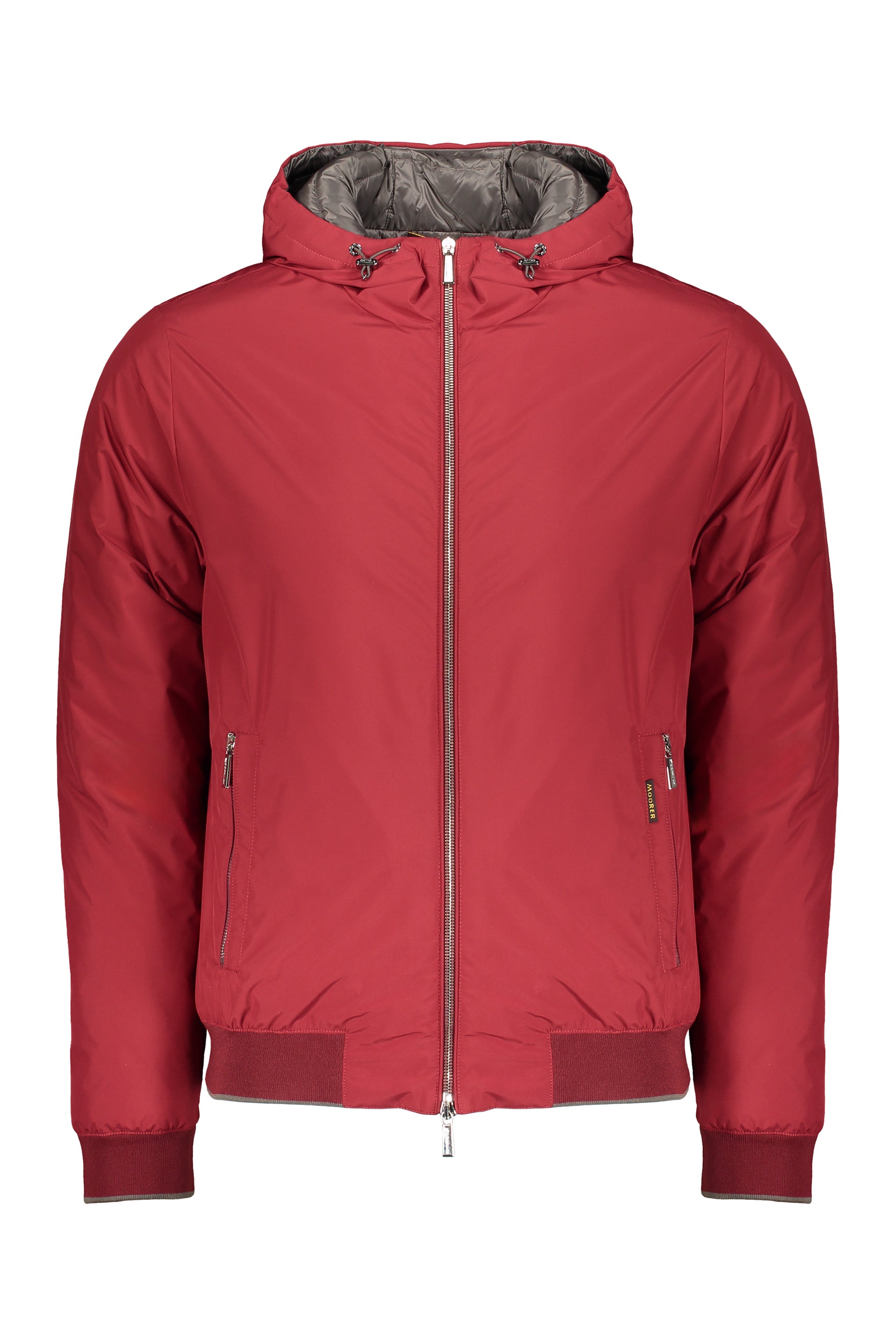 Down jacket with zipper and hood