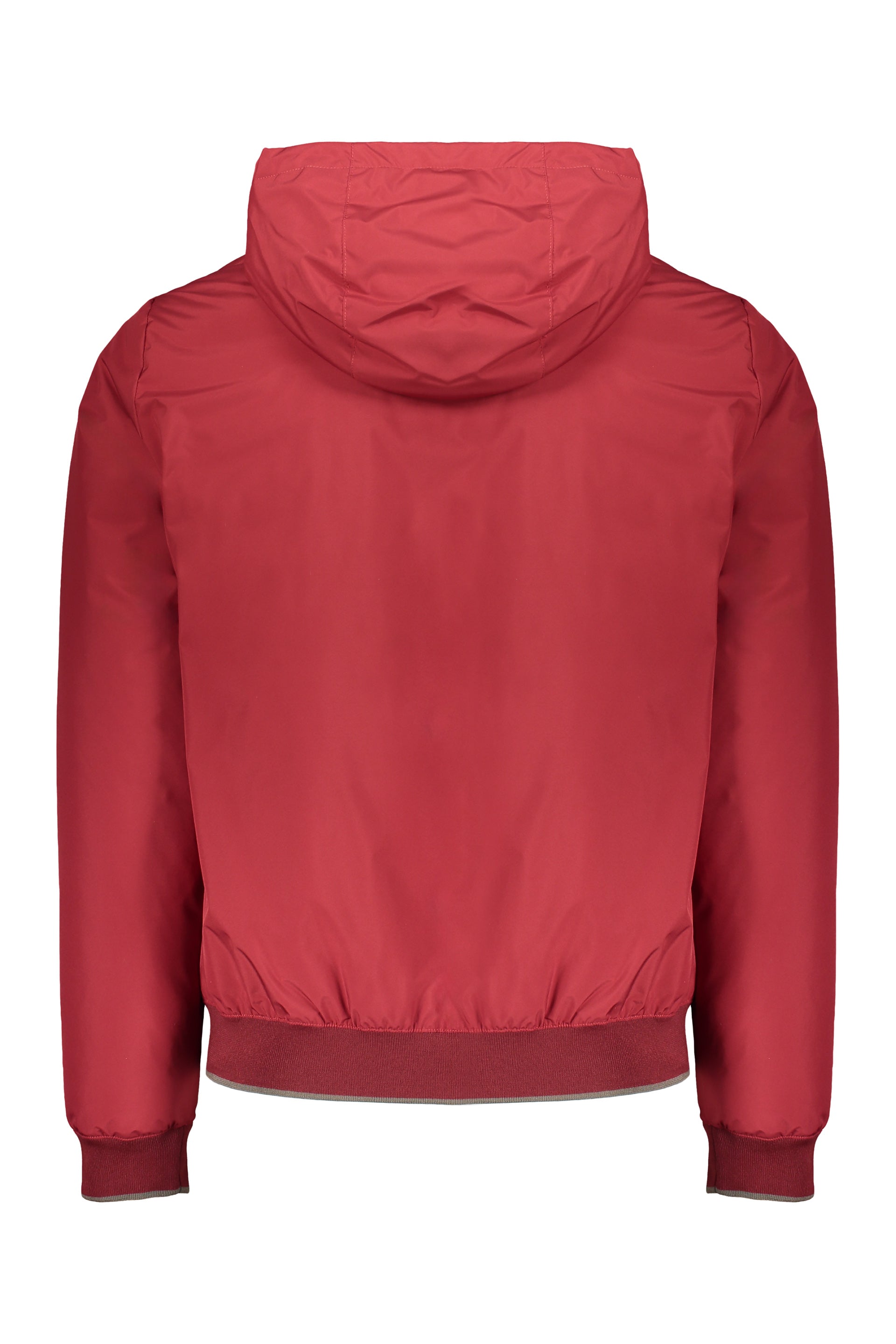 Down jacket with zipper and hood