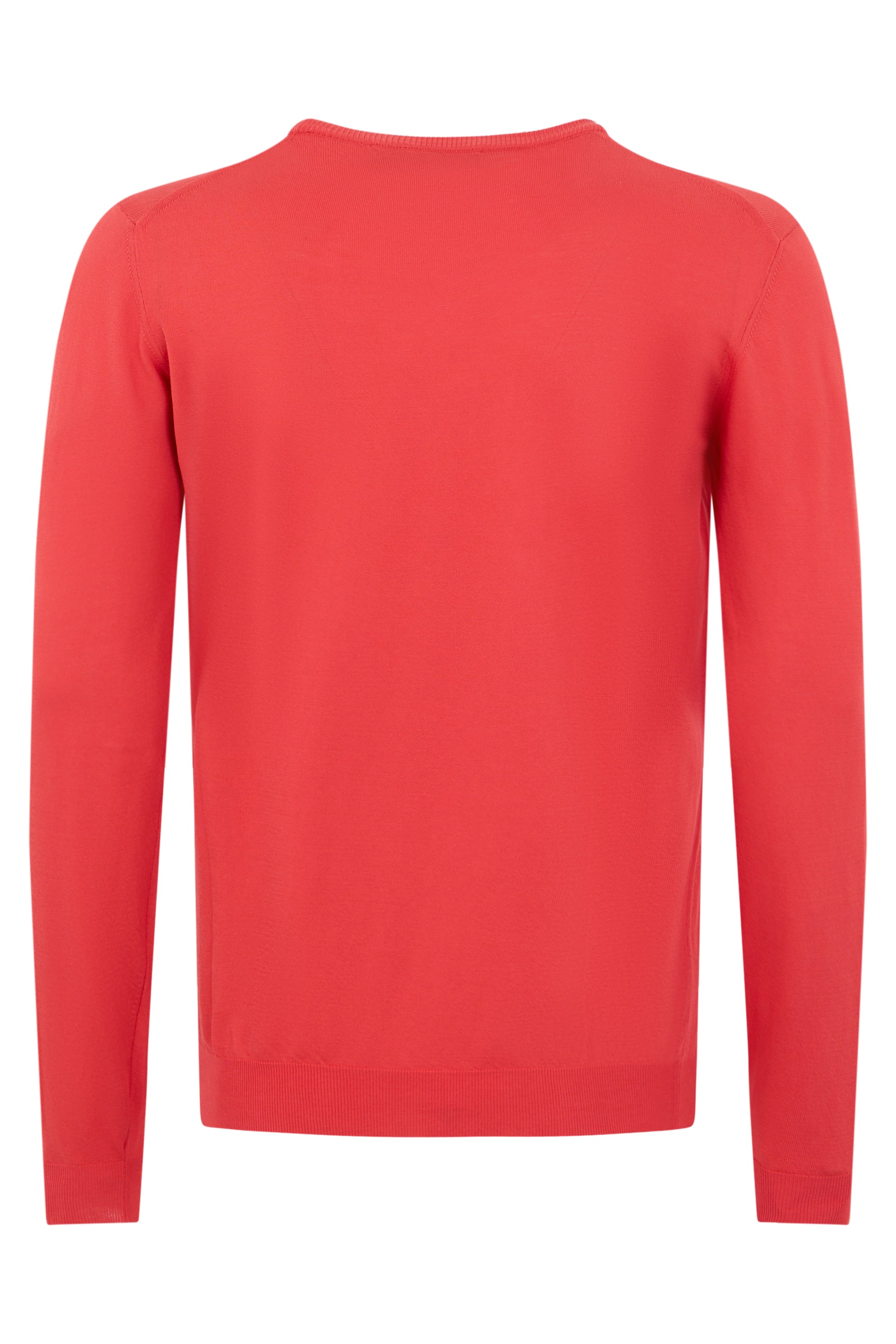 Red sweater with long sleeves, comfort and style.