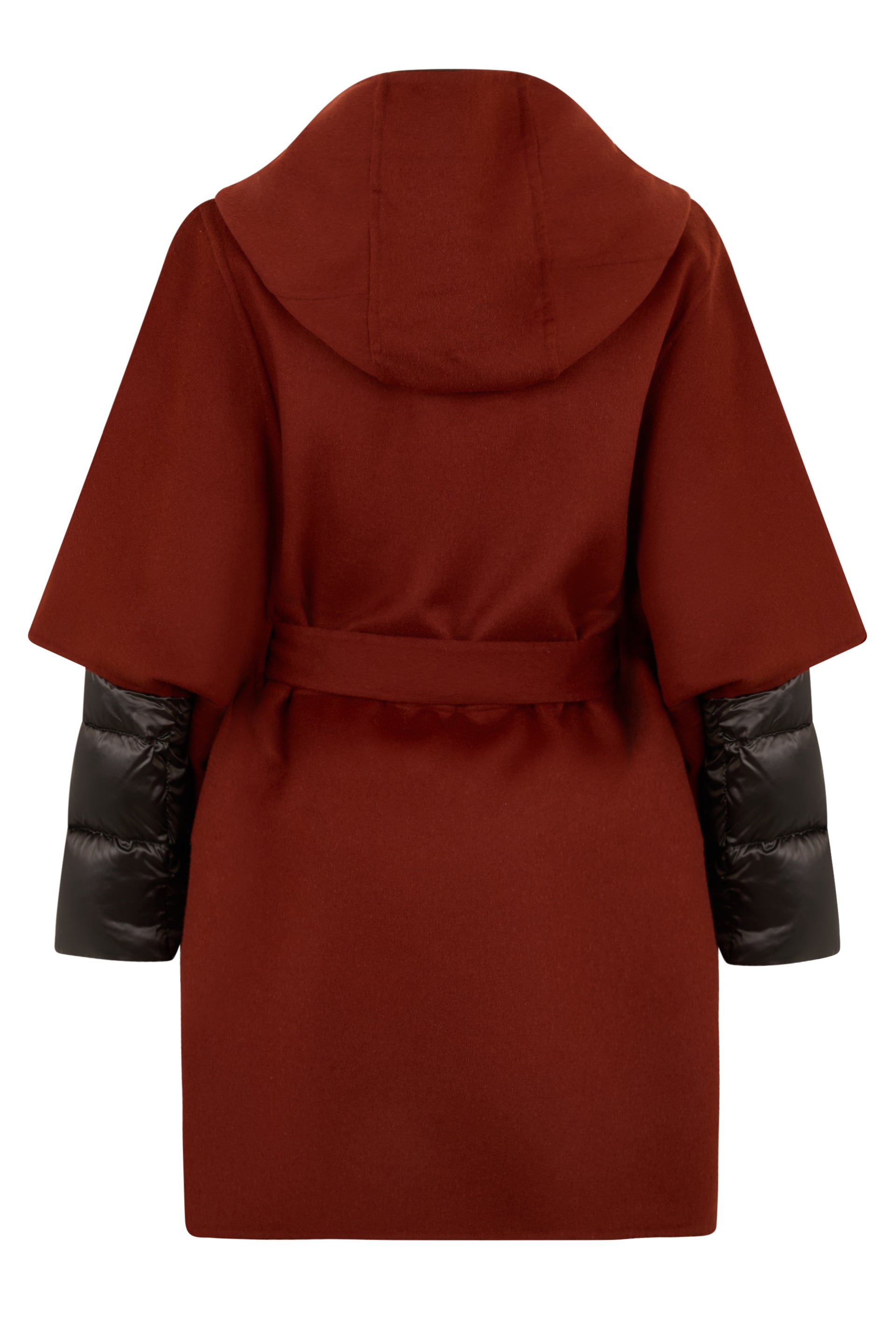 Red Copper Poncho with Belt and Stripes