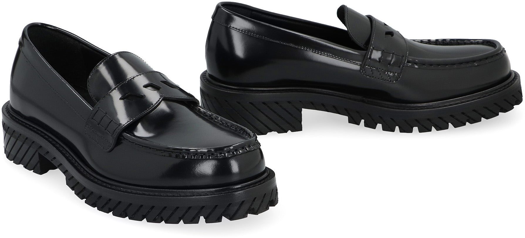 Combat leather loafers